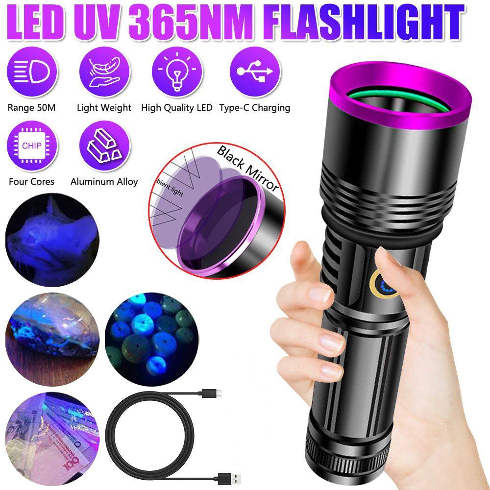 F.B.I F-365 UV 20W Şarjlı 26650 Pilli Profesyonel El Feneri F.B.I F-365 UV 20W Şarjlı 26650 Pilli Profesyonel El Feneri