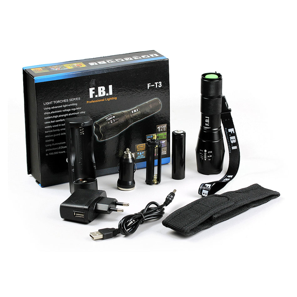 Evimdeyokyok F.B.İ F-T3 Su Geçirmez Alüminyum Oksidiyon Şarjlı El Feneri Tdrtr