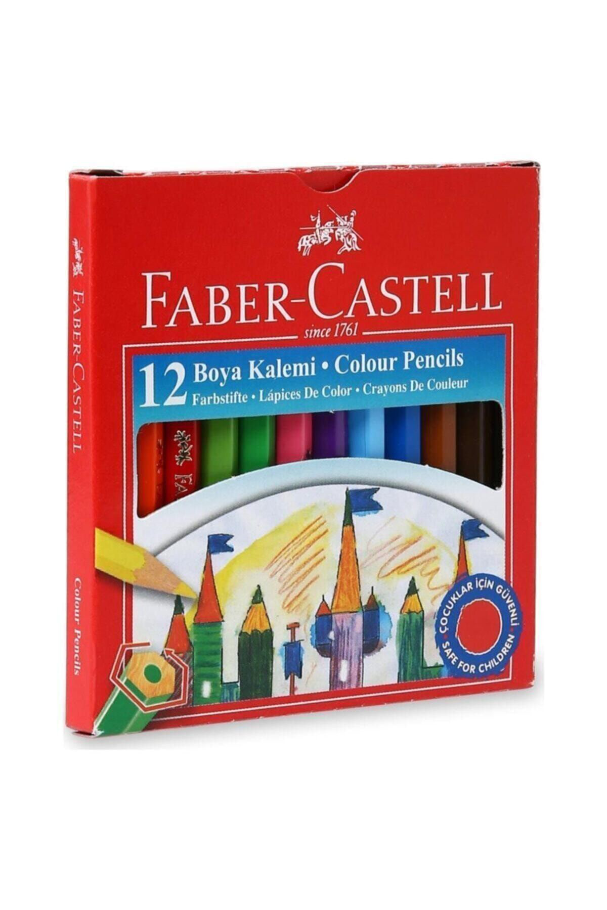 Faber Castell F.C 12Li Karton Kutu Yarımboy Kuruboya 12Li