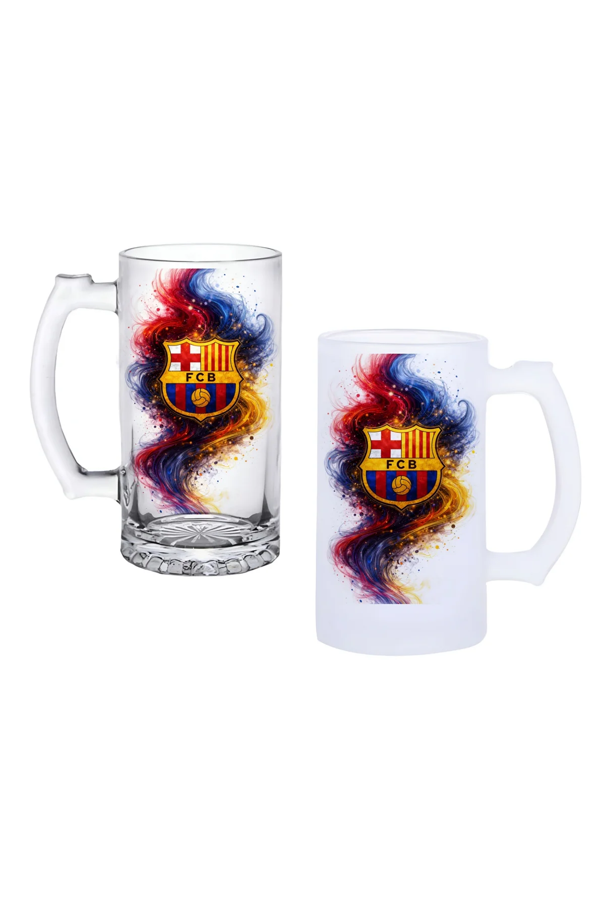 FC Barcelona Kulplu Bira Bardağı Buzlu veya Şeffaf Seçenekli 067