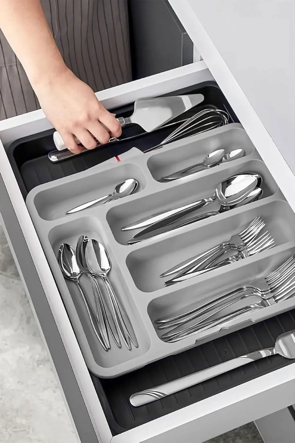 fee Çift Taraflı Ayarlanabilir Organizer Çekmece Içi Kaşıklık Uza