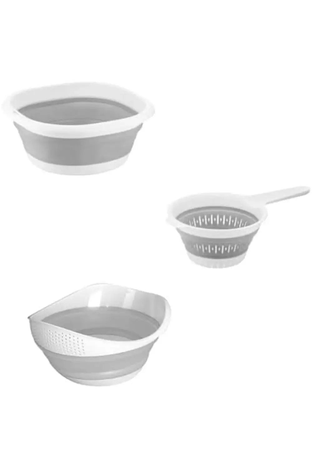 fee Katlanabilir 3'lü Badya - 3'lü Mutfak Meyve Sebze Yıkama Leğe