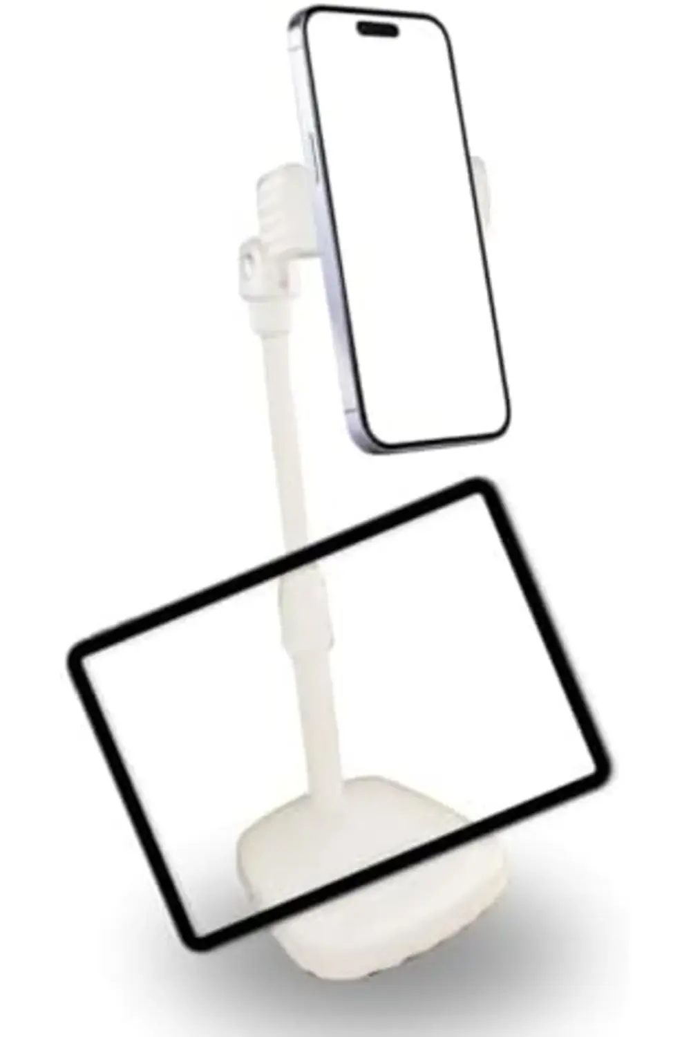 fee Masa Üstü Tablet ve Telefon Tutucu Plastik Aparat Beyaz Telef