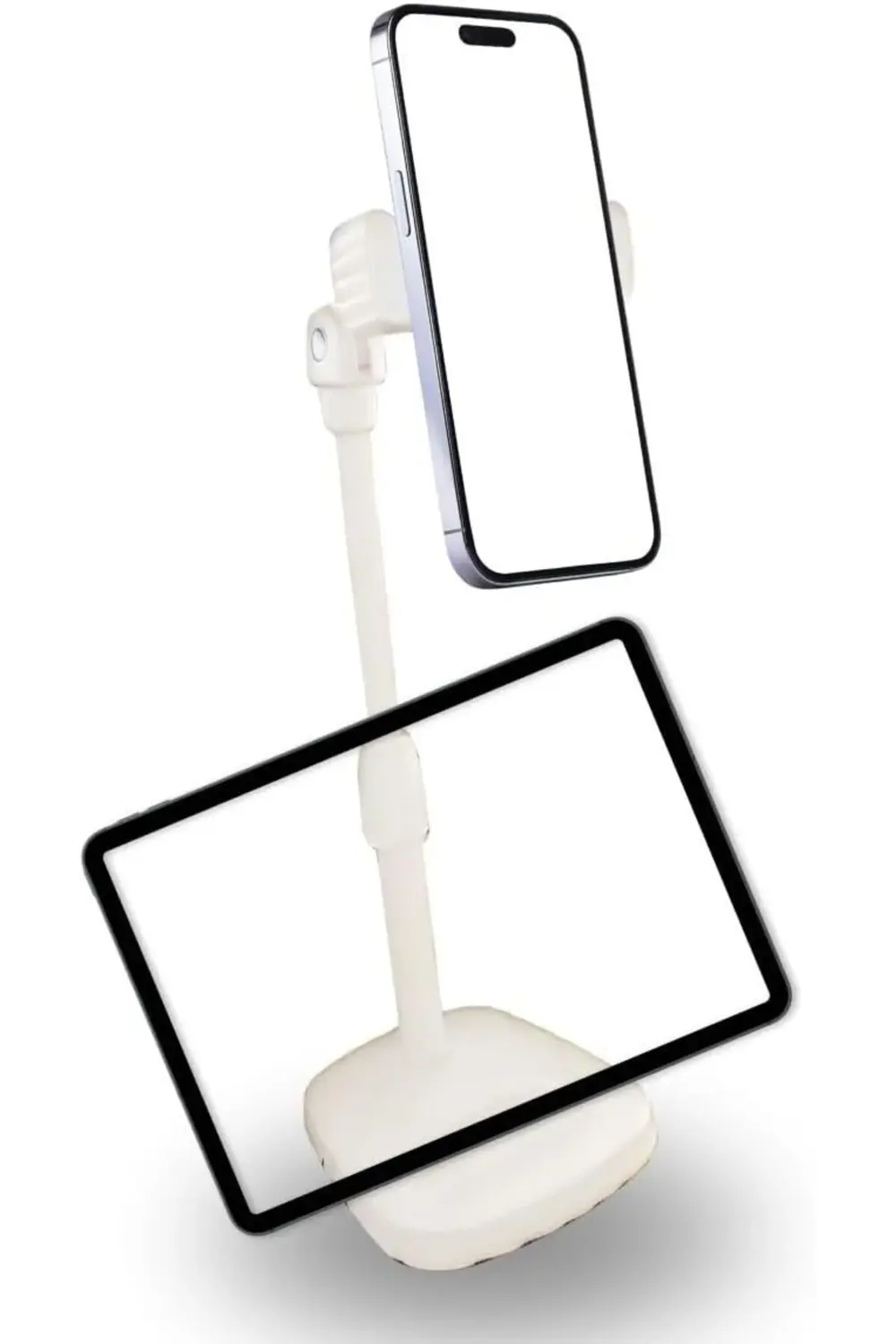 fee Masa Üstü Tablet ve Telefon Tutucu Plastik Aparat Beyaz Telef