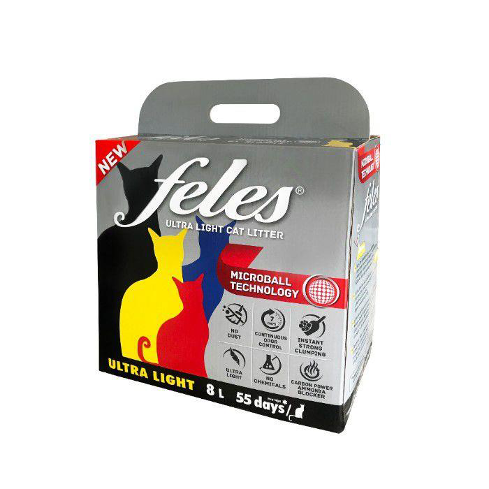 Feles  Ultra Light Topaklanan Kedi Kumu 8 Lt