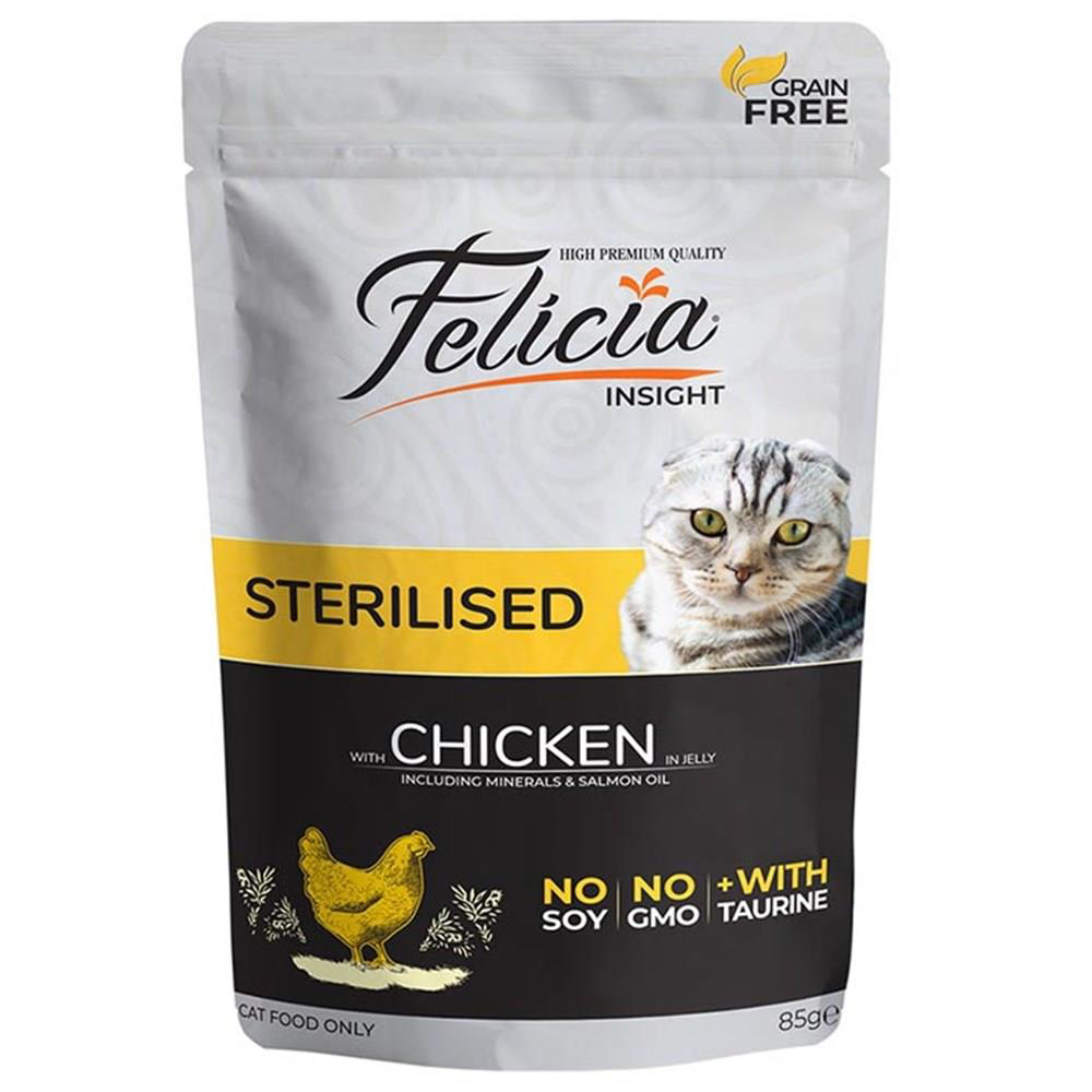 Felicia Pouch Steril Tavuklu Kısırlaştırılmış Kedi Konservesi Tah Felicia Pouch Steril Tavuklu Kısırlaştırılmış Kedi Konservesi Tah