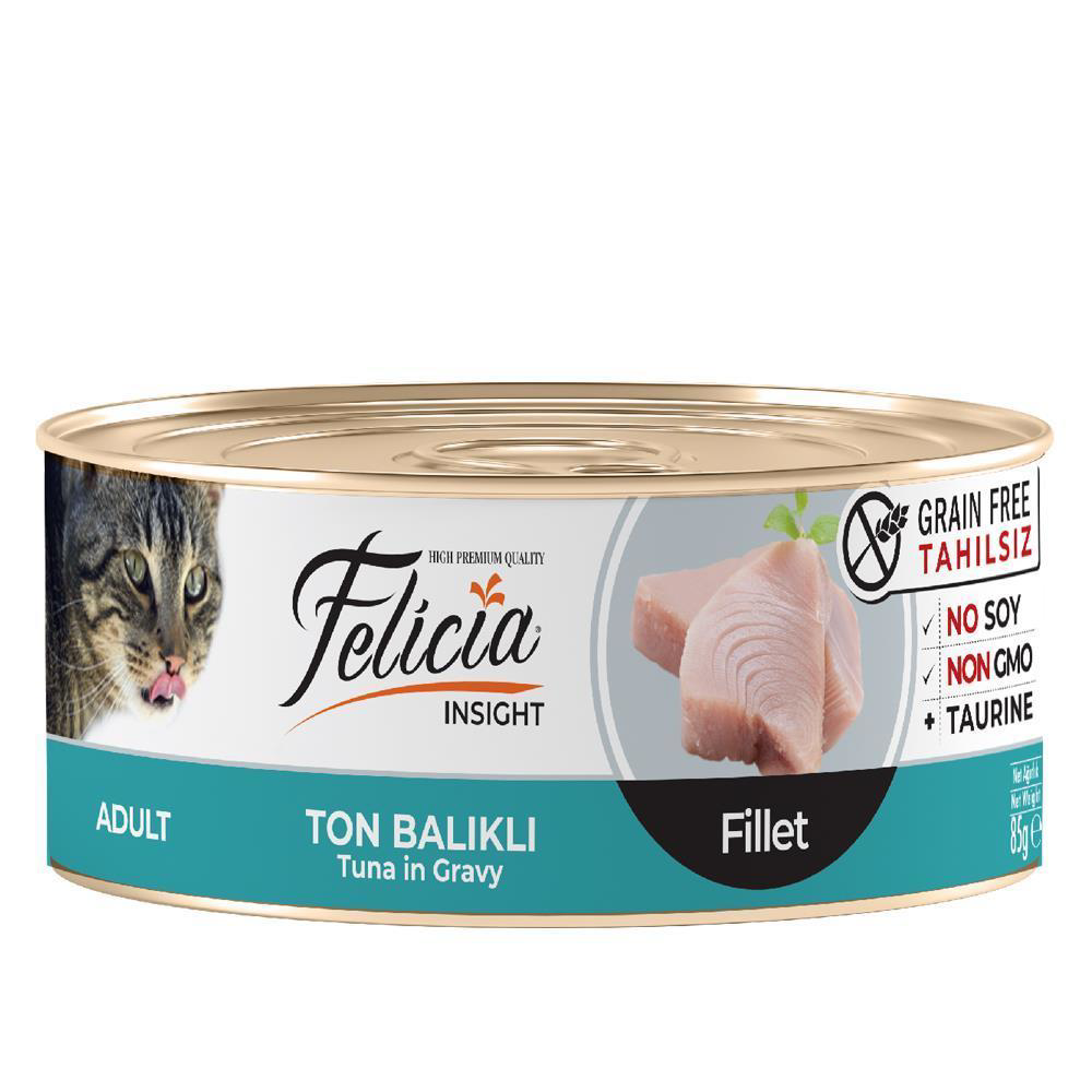 Felicia Ton Balıklı Fileto Tahılsız Kedi Konservesi 85 gr Felicia Ton Balıklı Fileto Tahılsız Kedi Konservesi 85 gr