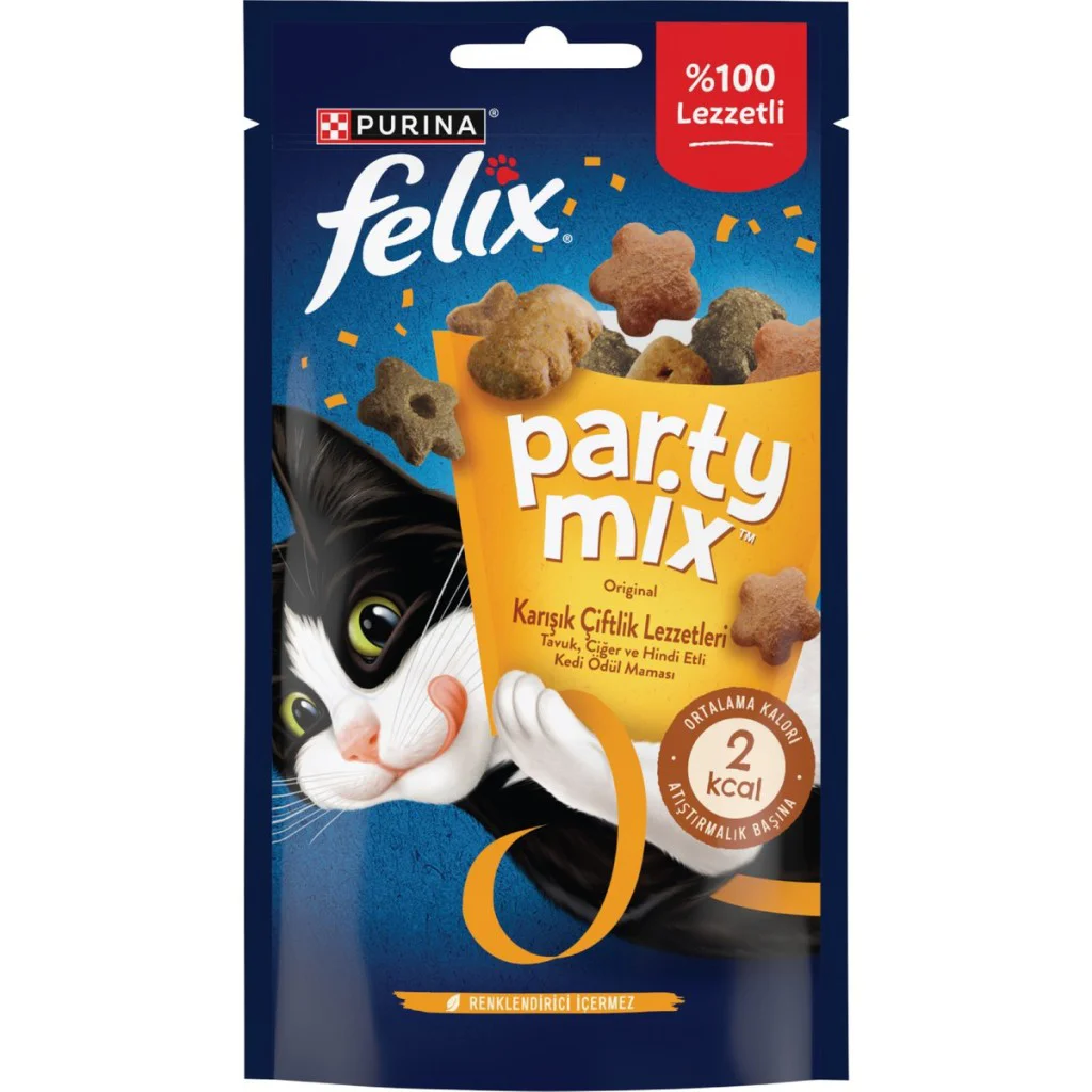 Felix Party Mix Original Karışık Çiftlik Lezzetleri Kedi Ödül Mam