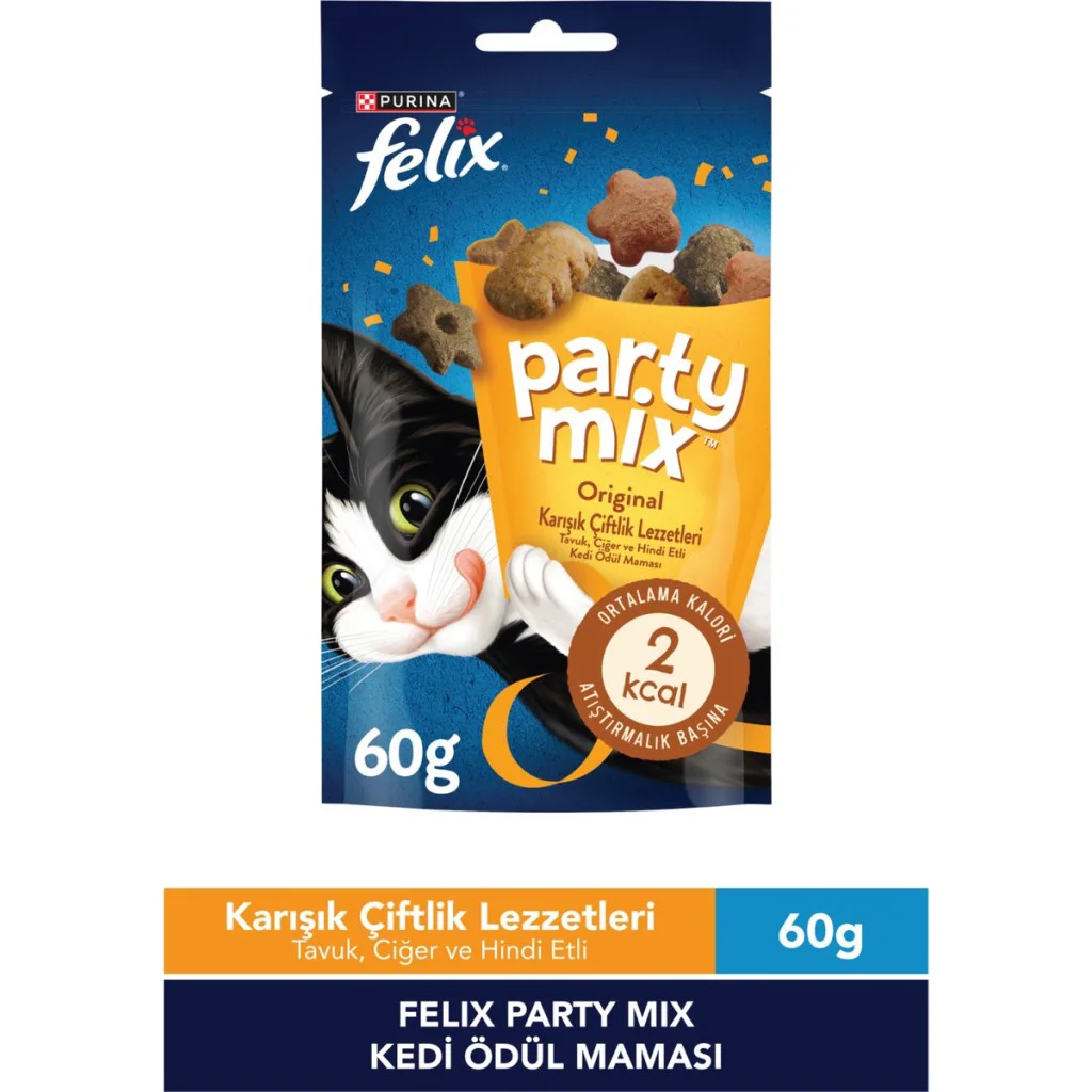 Felix Party Mix Original Karışık Çiftlik Lezzetleri Kedi Ödül Mam