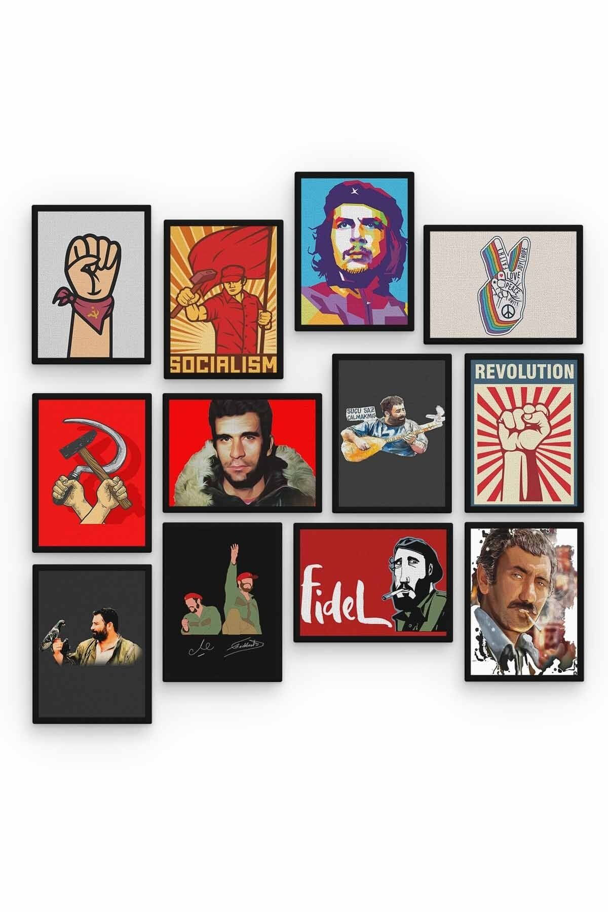 Felsefi 12 Parça Ahşap Mdf Tablo Tgtb642