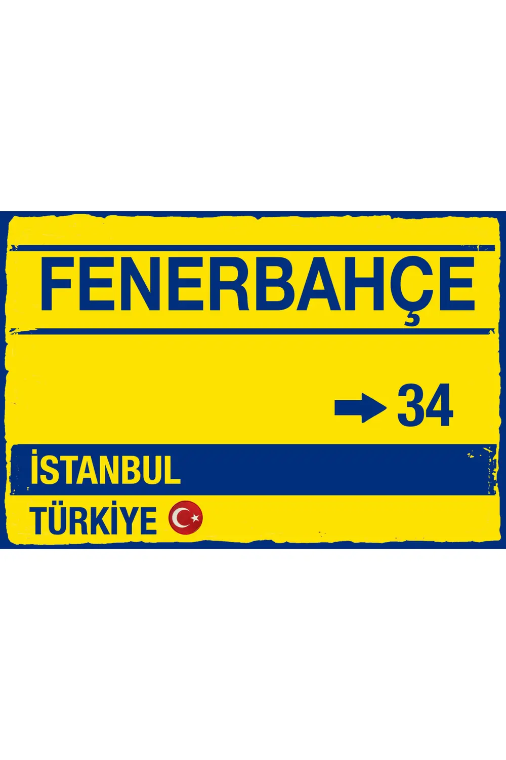 Fener bahçe Sokak Tablesı Sarı Lacivert Retro Poster