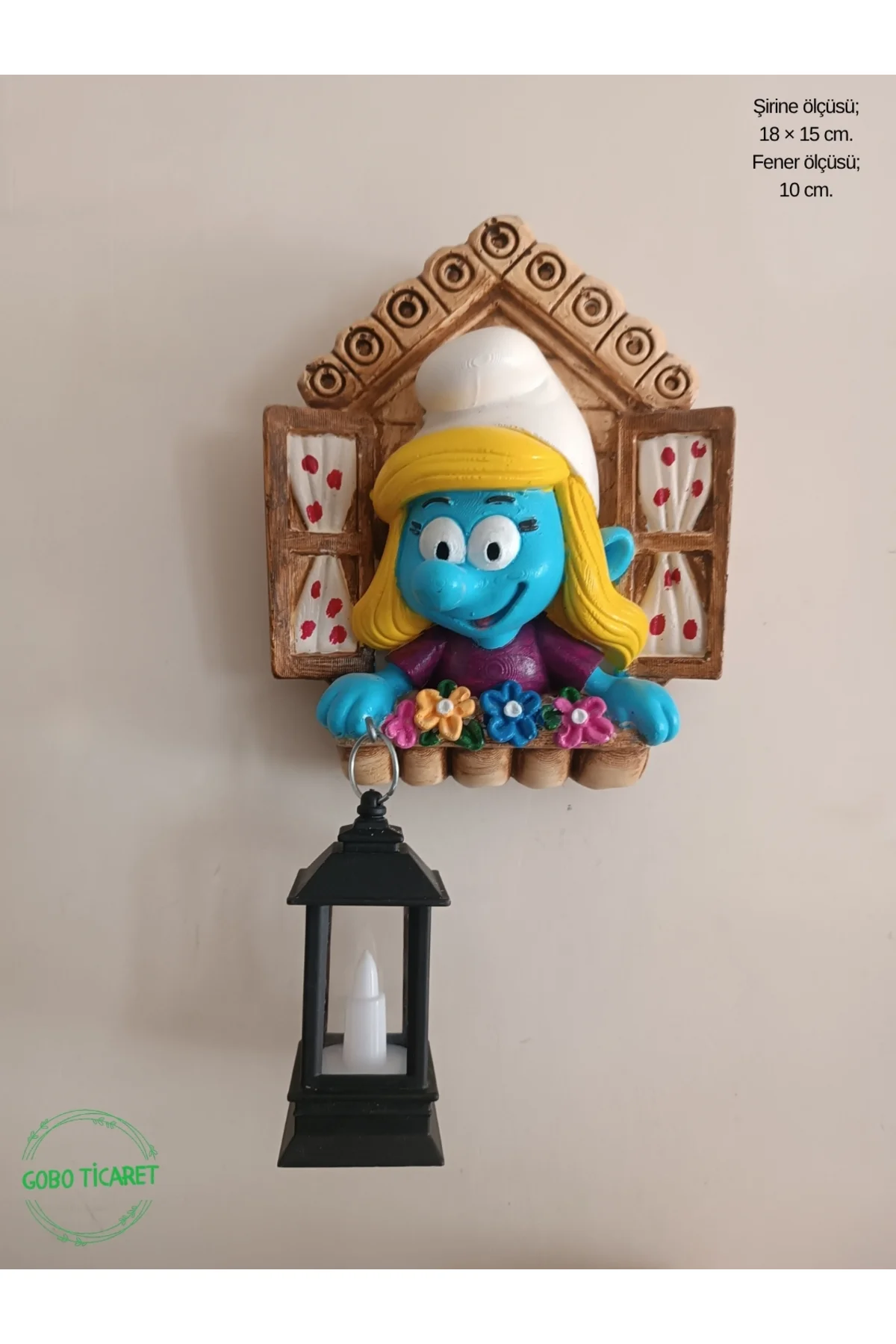 Fenerli Şirine Figürlü Pilli Duvar Dekoru Süsü - Hediyelik Gece Lambası 18x15 cm Farklı Renklerde