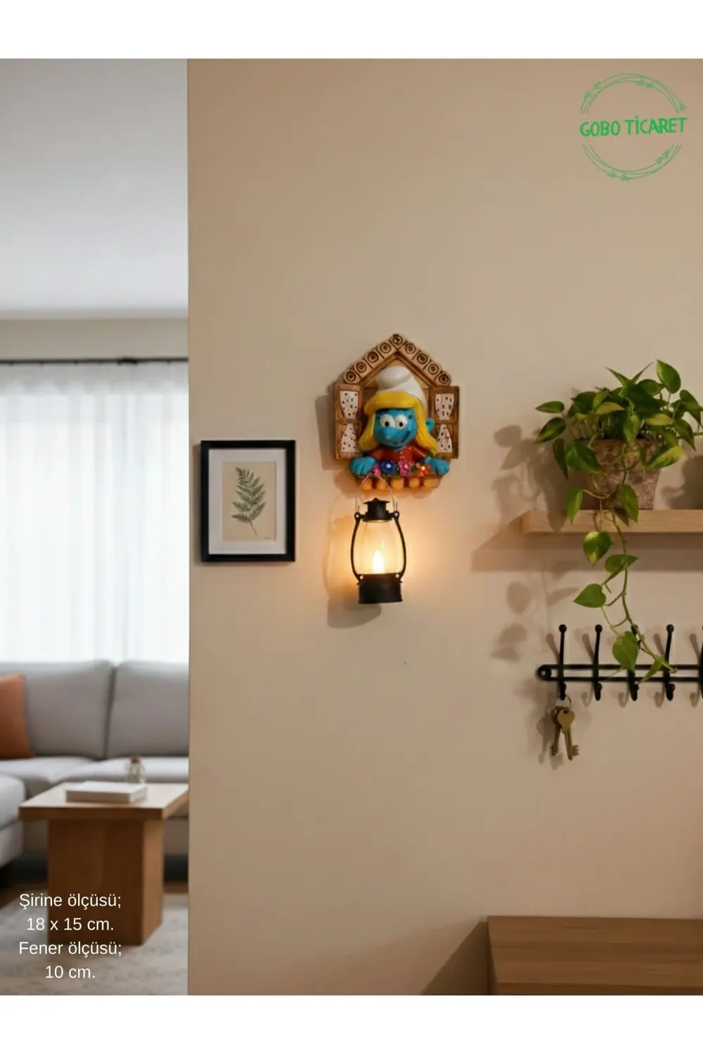 Fenerli Şirine Figürlü Pilli Duvar Dekoru Süsü - Hediyelik Gece L
