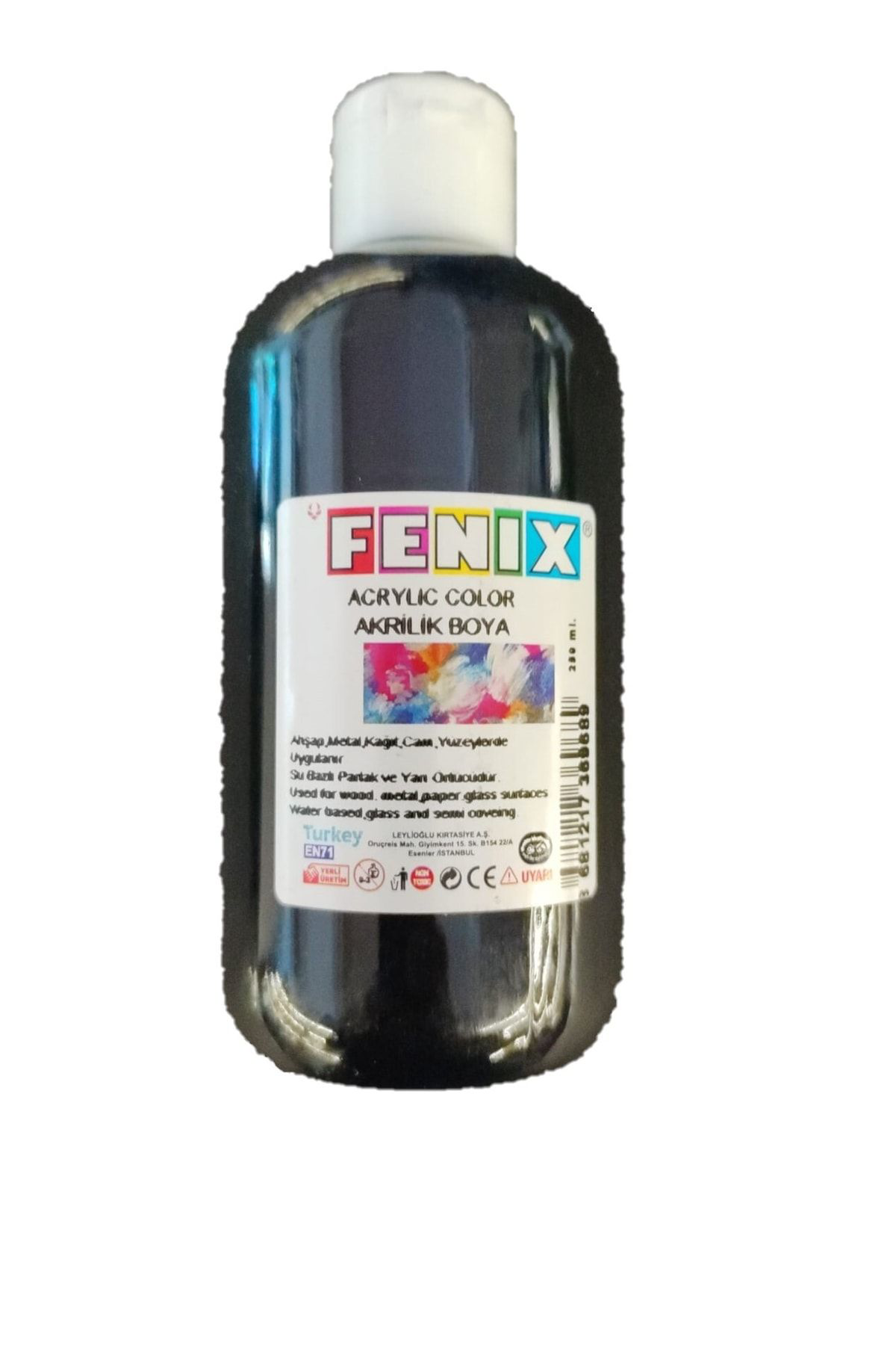 Adn Kirtasiye Fenix Siyah Akrilik Boya 250 Ml