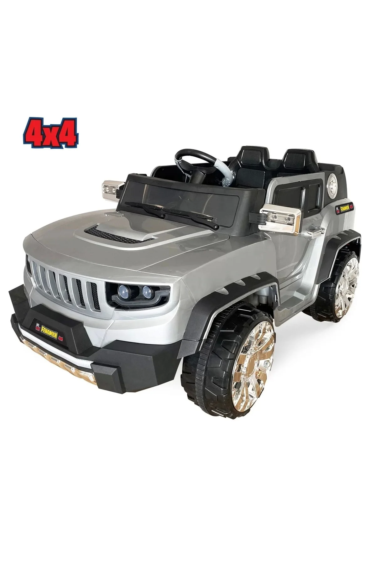 Fenomen Kumandalı Akülü Araba Akülü Jeep 4x4 12 Volt / Gri