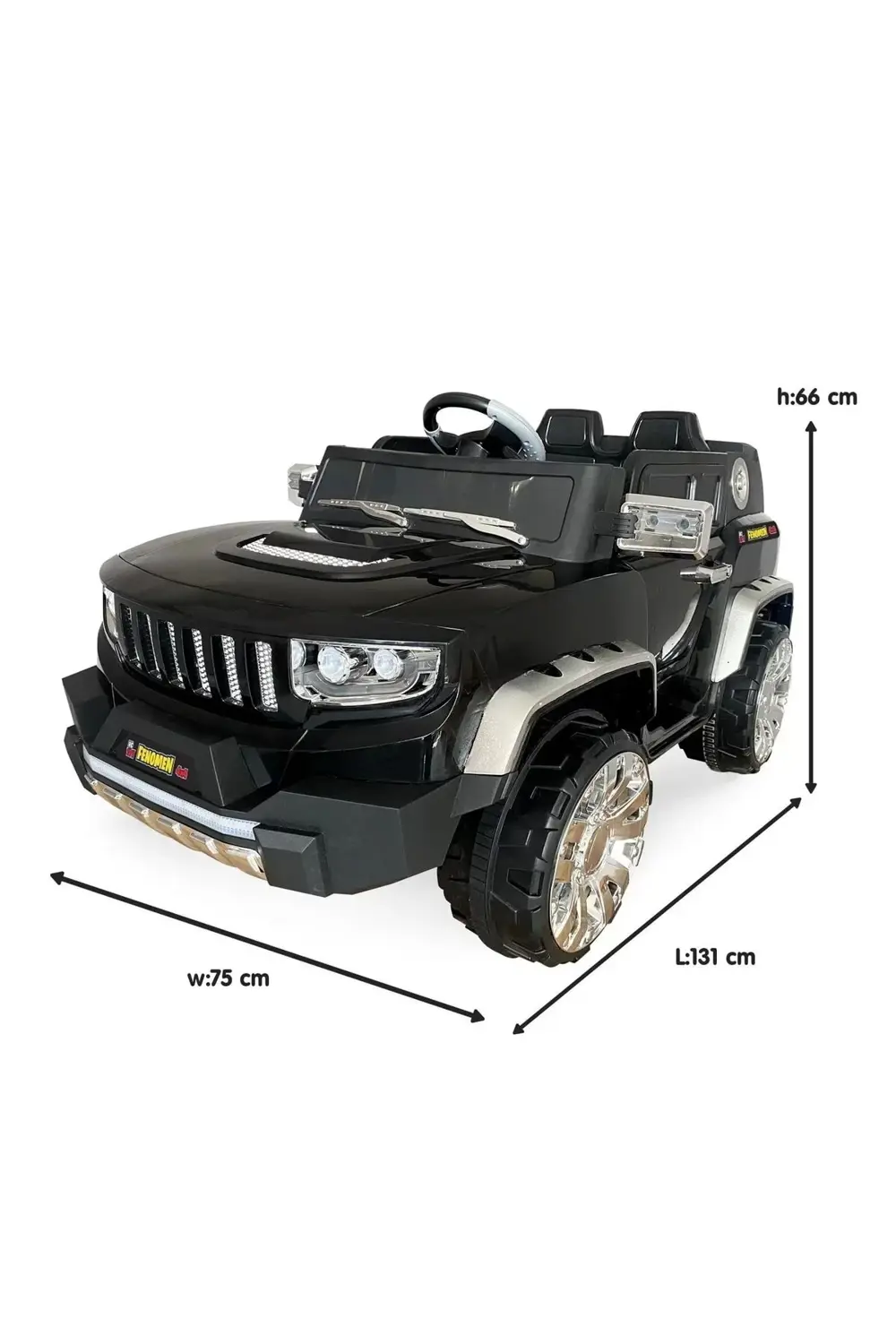 Fenomen Kumandalı Akülü Araba Akülü Jeep 4x4 12 Volt / Siyah