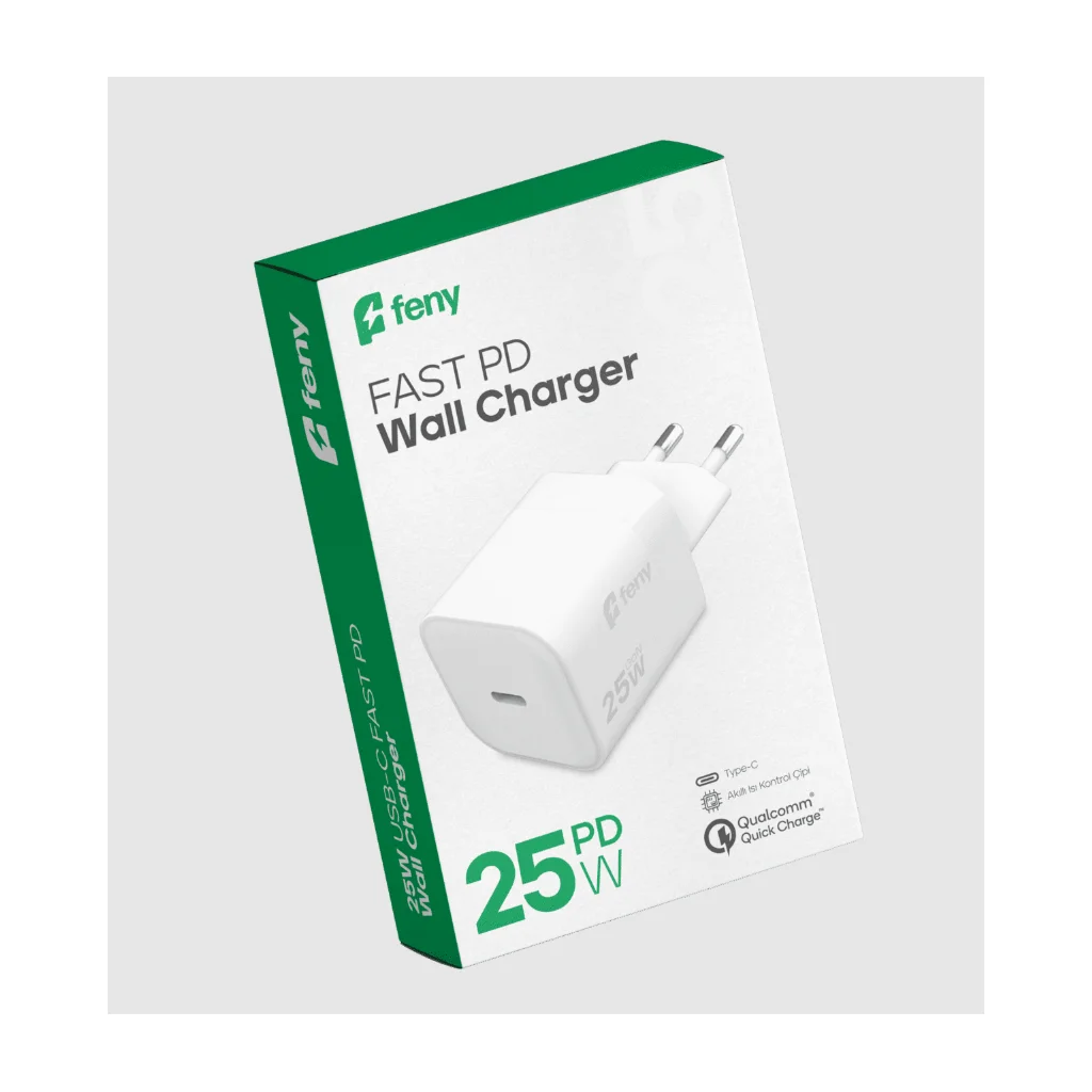 Feny FN-C25 25W Type-C Akıllı Isı Kontrol Chip ve Qualcomm Quick Charge 3.0 Şarj Adaptörü