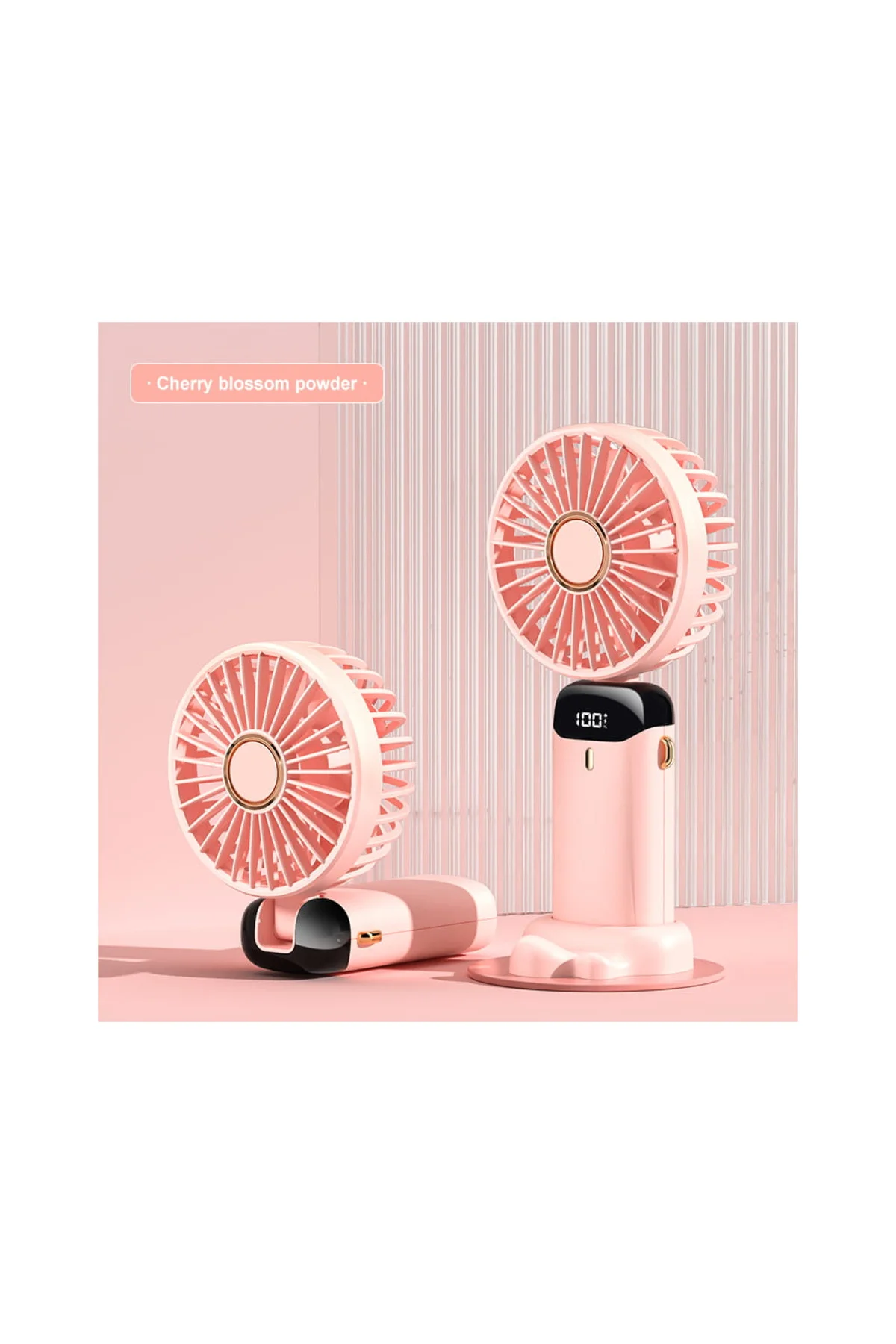 FENY FN-F30, PEMBE, 3 Kademeli Hız, Katlanabilir Gövde, LCD Gösterge, Elde Kullanım, Dahili 1200mAh