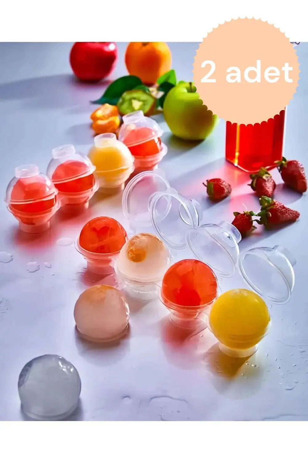 Ferah Plastik 2’li Küre Şeklinde Buz Kalıbı | 4’lü Kalıp Ile Prat