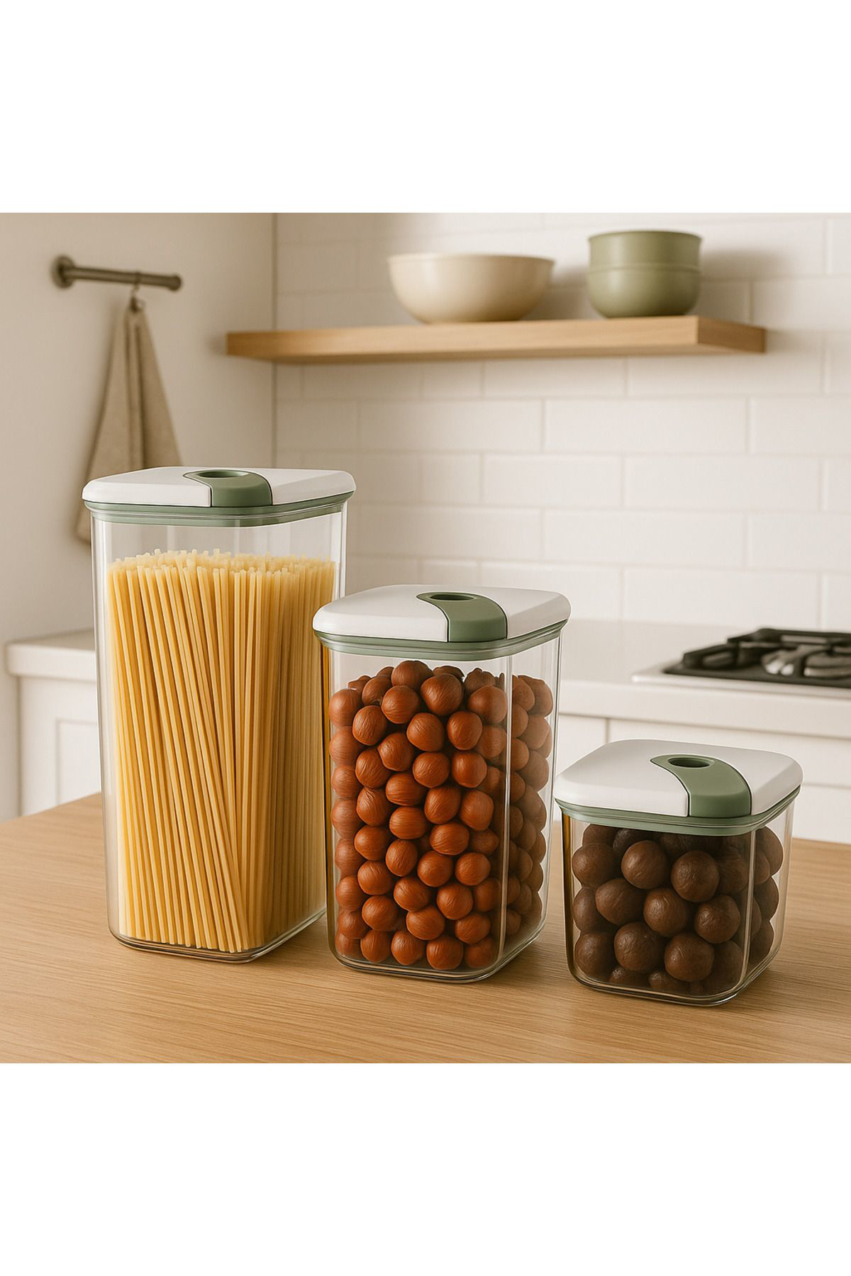 Ferah Plastik 3'lü Hava Geçirmez Gıda Saklama Kabı Seti – 0.5L +