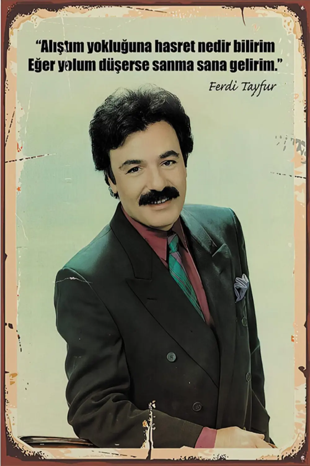 Ferdi Tayfur Retro Ahşap Poster