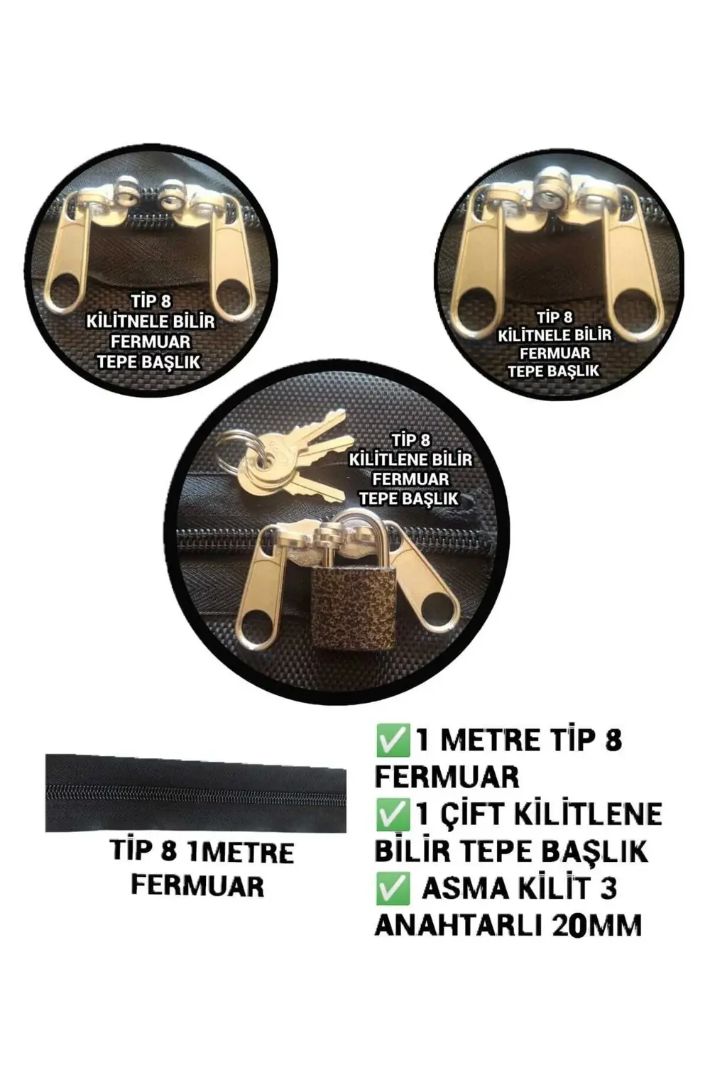 FERMUAR TEPE BAŞLIK KİLİT TAKMALI