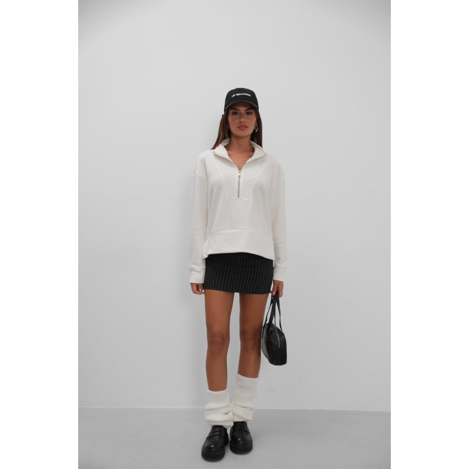 Fermuar Ve Dikiş Detaylı Sweatshirt