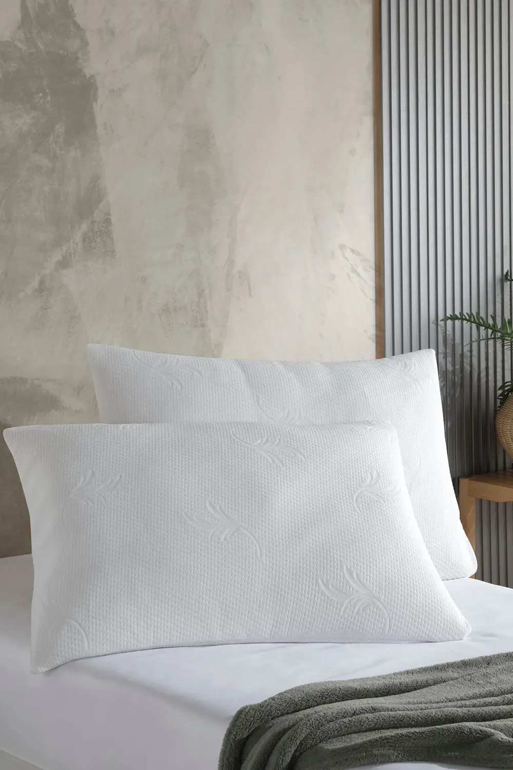 Fermuarlı Çiçek Desen Beyaz Yastık Koruyucu Kılıf Yastık Kılıfı 2