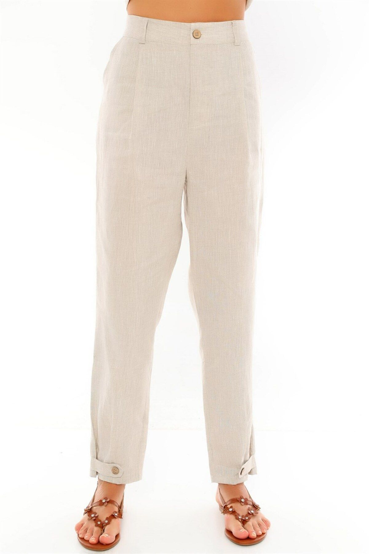 Dreamlike Fermuarlı Düğmeli Cepli Paçası Düğmeli Rahat Ve Şık Pantolon
