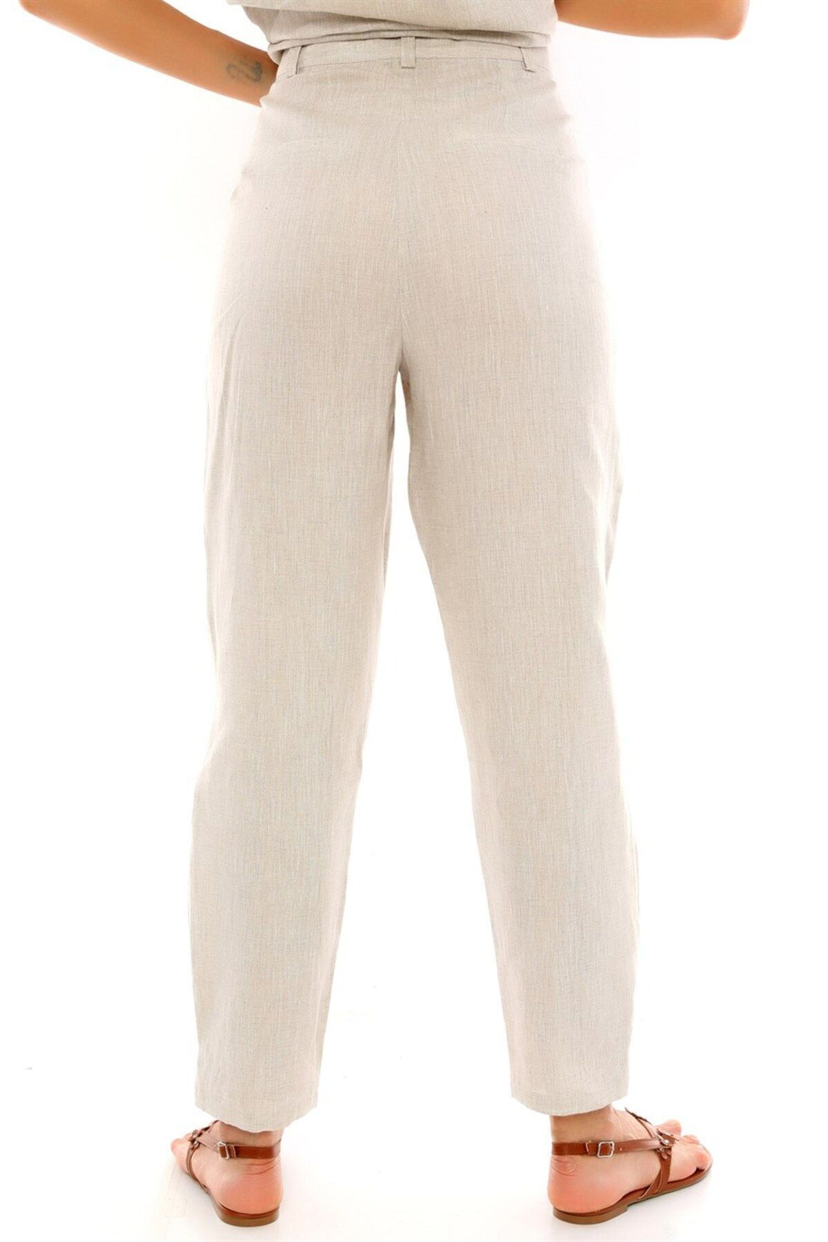 Dreamlike Fermuarlı Düğmeli Cepli Paçası Düğmeli Rahat Ve Şık Pantolon