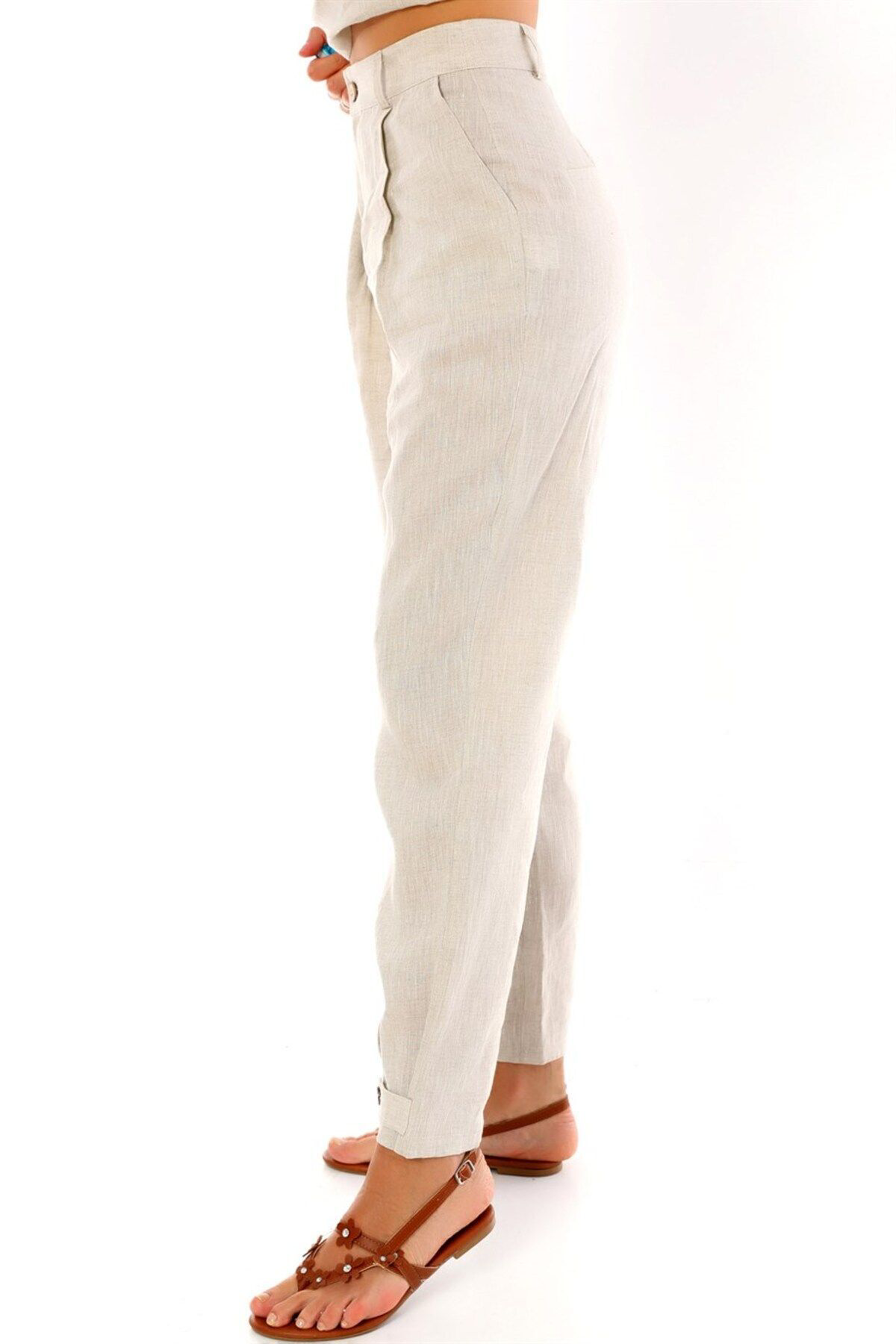 Dreamlike Fermuarlı Düğmeli Cepli Paçası Düğmeli Rahat Ve Şık Pantolon