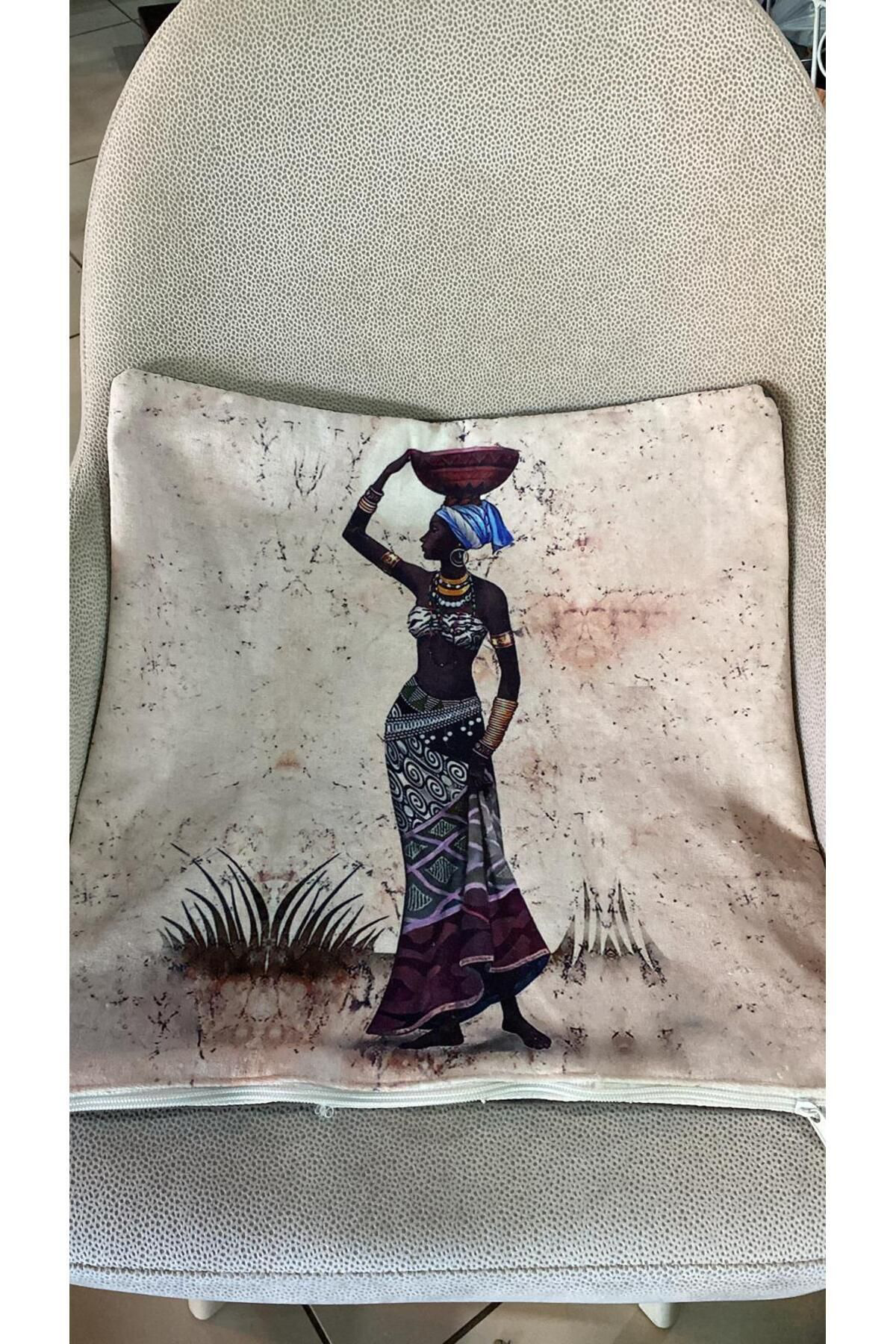 Elif Aksesuar Fermuarlı Etnik Desen Kırlent Kılıfı