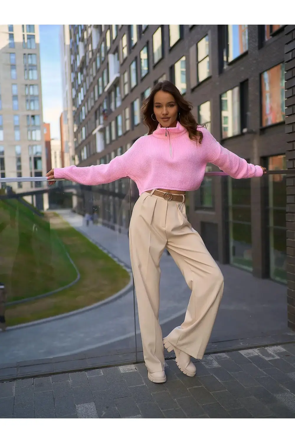 FERMUARLI HAKİM YAKA OVERSİZE KADIN TRİKO KAZAK