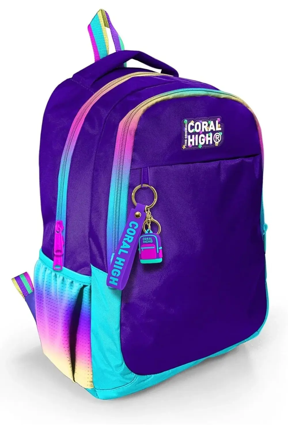 Fermuarlı Mor İlkokul Ortaokul ve Günlük Sırt Çantası - Kız Çocuk