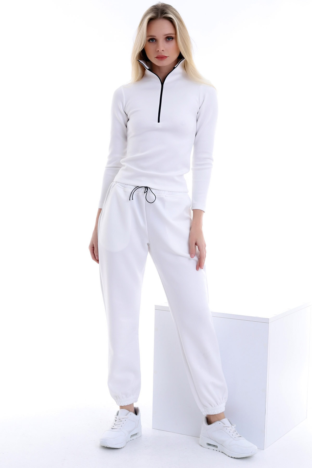 Dreamlike Fermuarlı Uzun Kol Beli Lastikli Cepli Sportif Jogging Takım