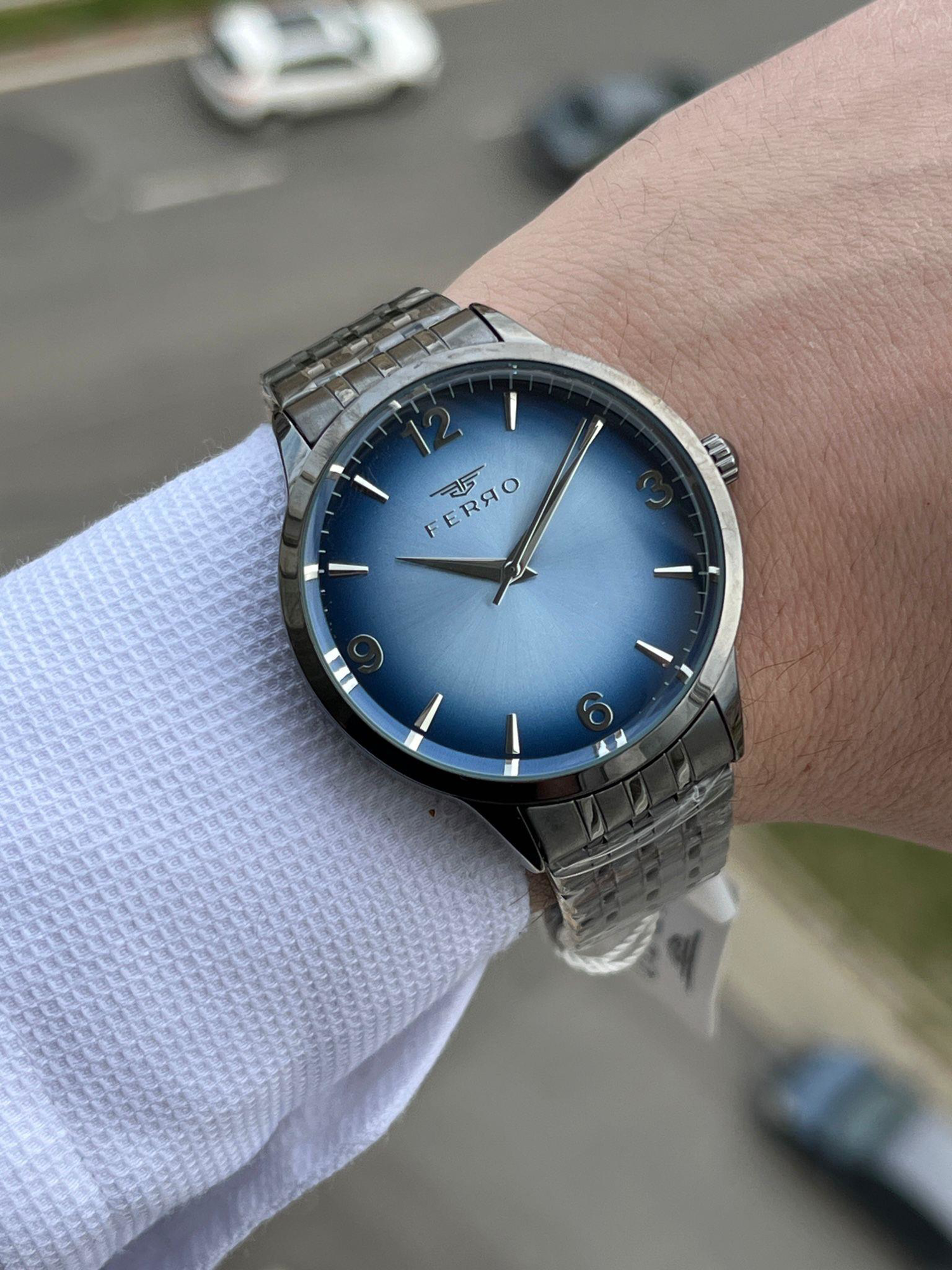 FERRO 30 Mt Su Geçirmez Renk Atmaz Çelik Kordonlu Erkek kol Saat 