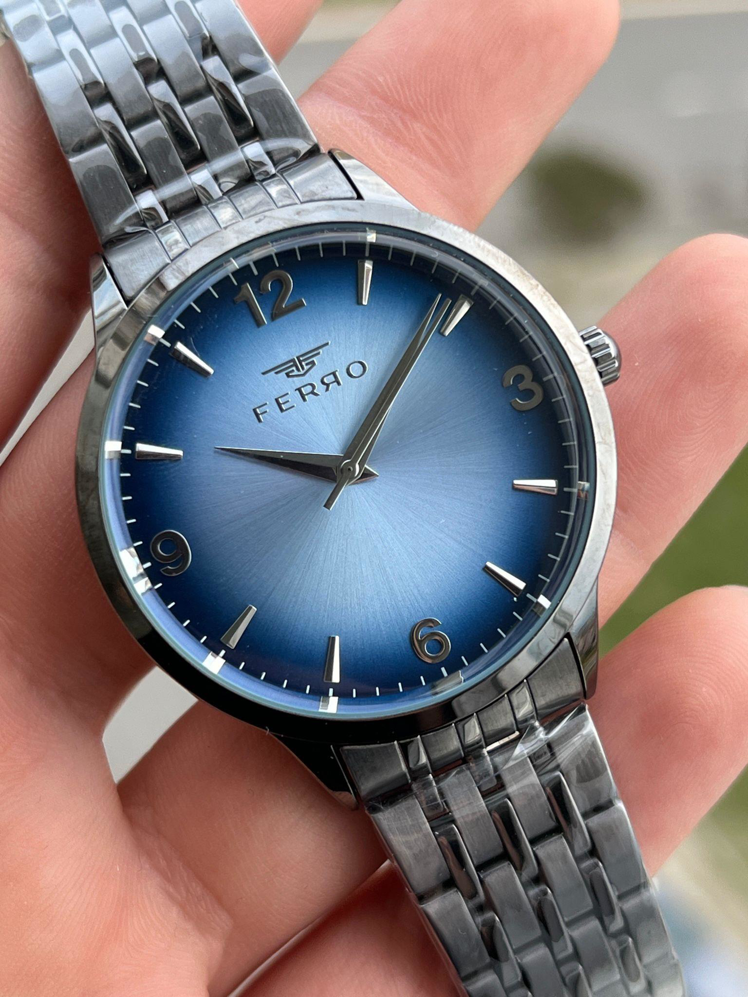 FERRO 30 Mt Su Geçirmez Renk Atmaz Çelik Kordonlu Erkek kol Saat 