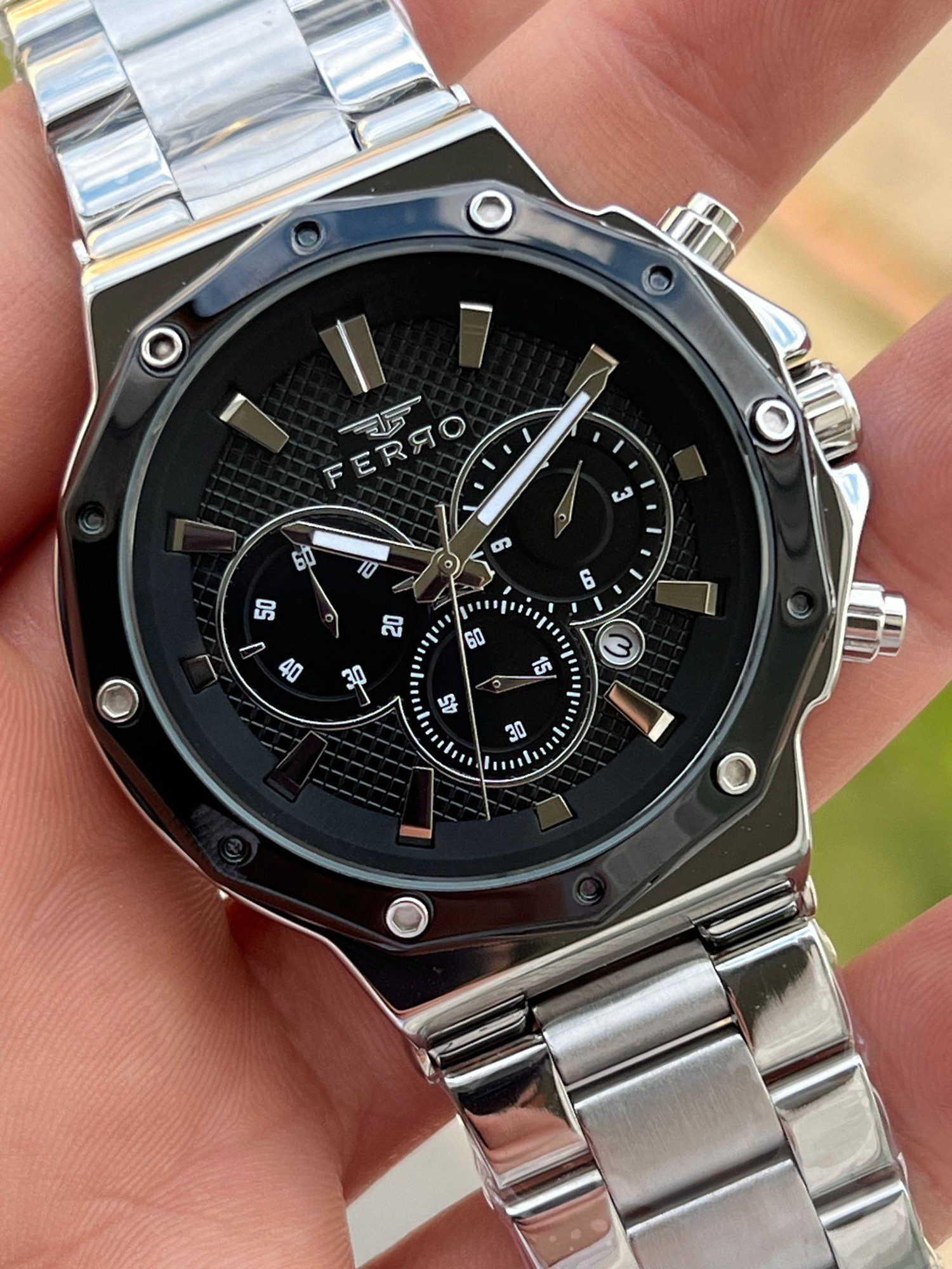 Ferro Çelik Kordon İç Fonksiyonları Aktif Chronograph 30 Mt Su Ge