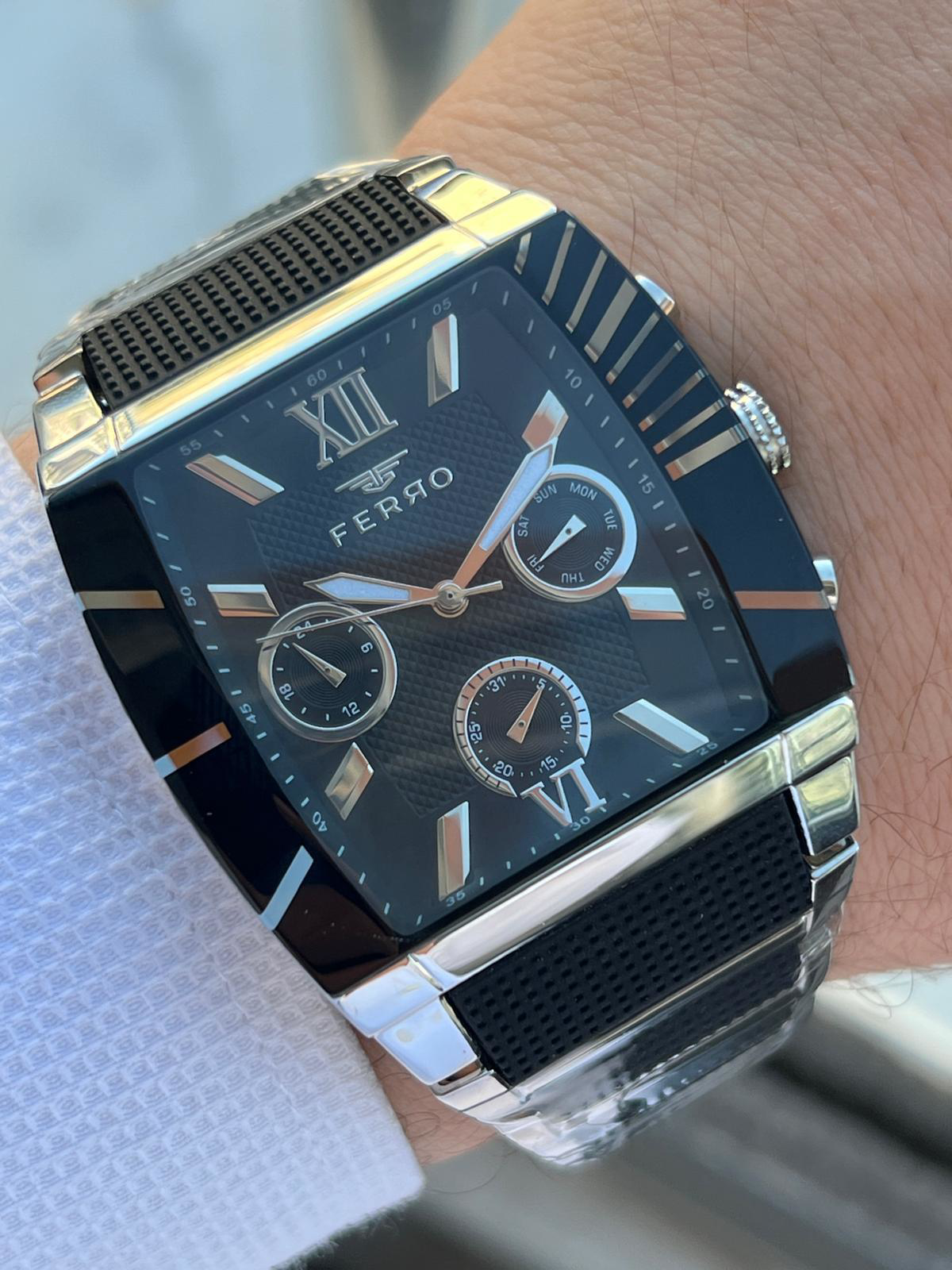 Ferro Çelik Kordon İç Fonksiyonları Aktif Chronograph 30 Mt Su Ge