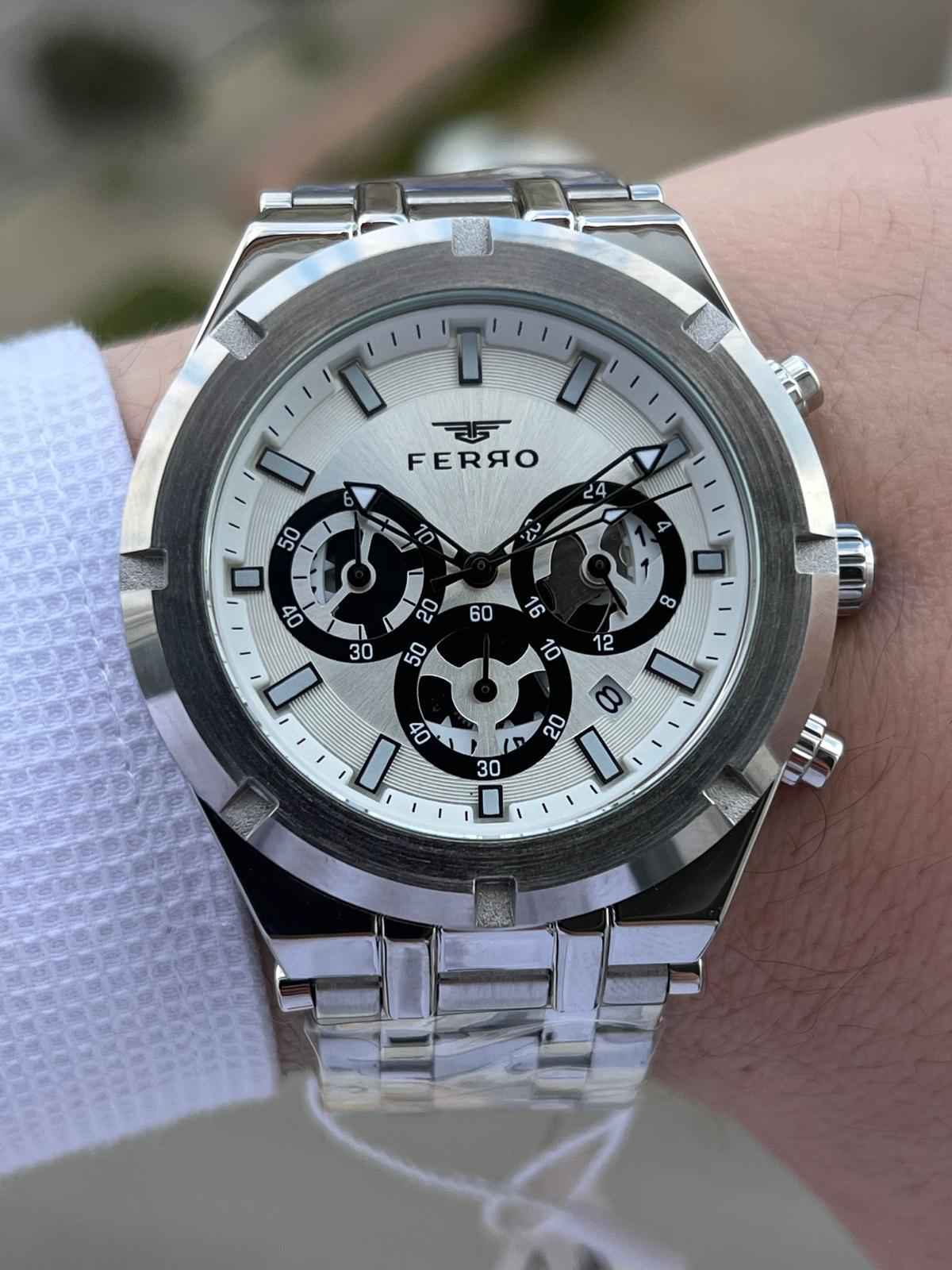 Ferro Çelik Kordon İç Fonksiyonları Aktif Chronograph 30 Mt Su Ge