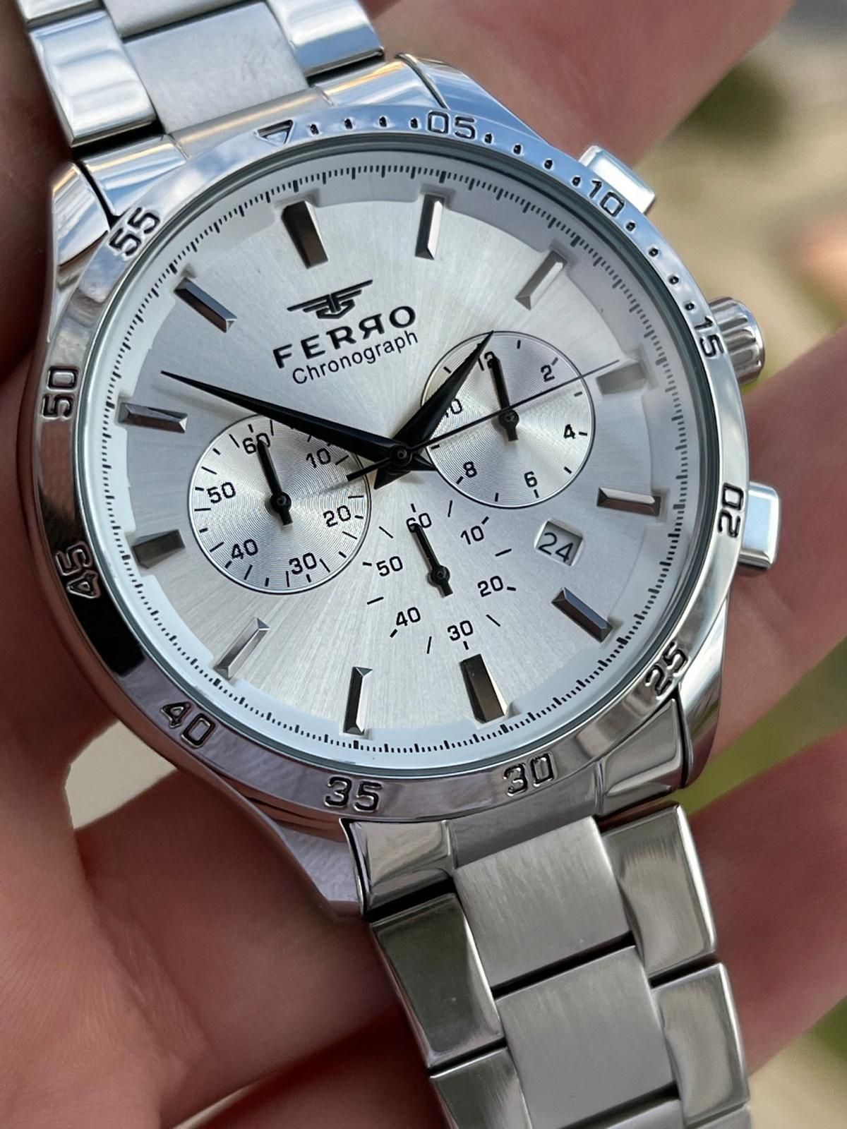 Ferro Çelik Kordon İç Fonksiyonları Aktif Chronograph 30 Mt Su Ge
