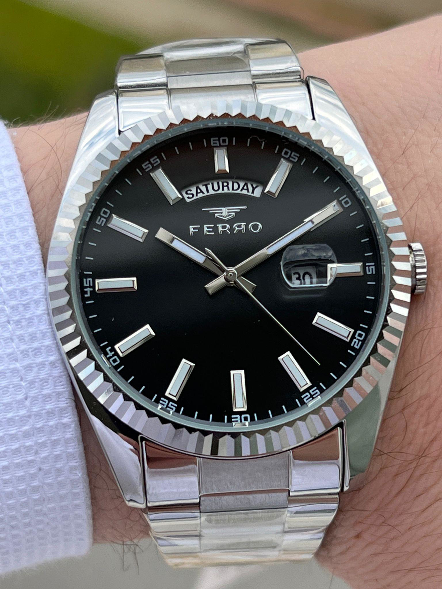 Ferro Çelik Kordon İç Fonksiyonları Aktif Chronograph 30 Mt Su Ge