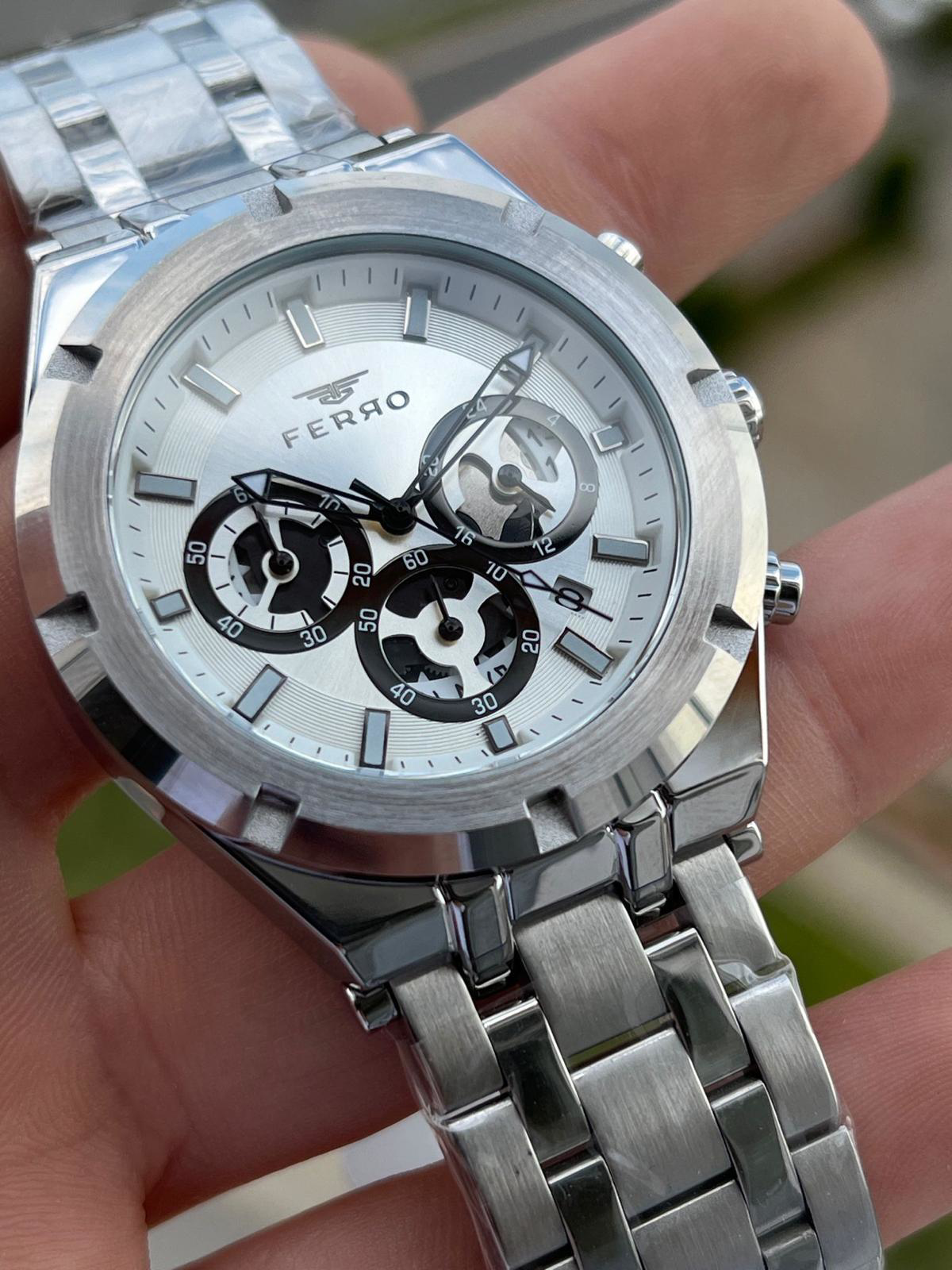 Ferro Çelik Kordon İç Fonksiyonları Aktif Chronograph 30 Mt Su Ge