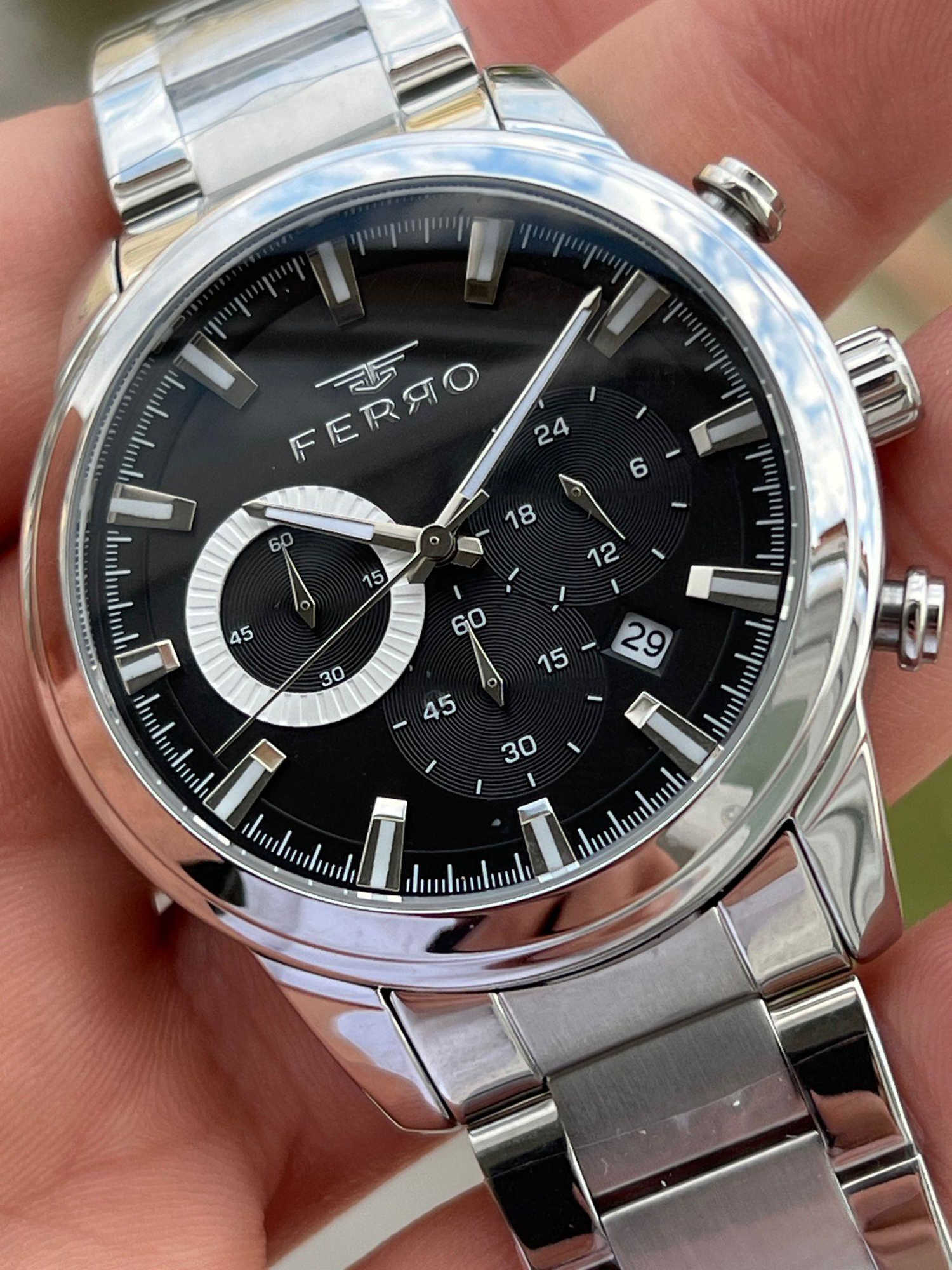 Ferro Çelik Kordon İç Fonksiyonları Aktif Chronograph 30 Mt Su Ge