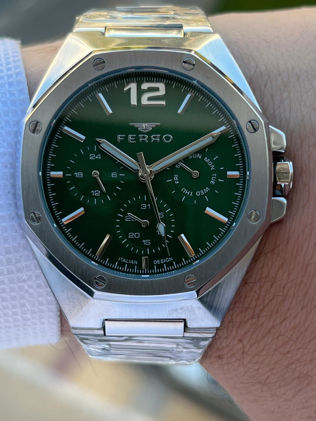 Ferro Çelik Kordon İç Fonksiyonları Aktif Chronograph 30 Mt Su Ge