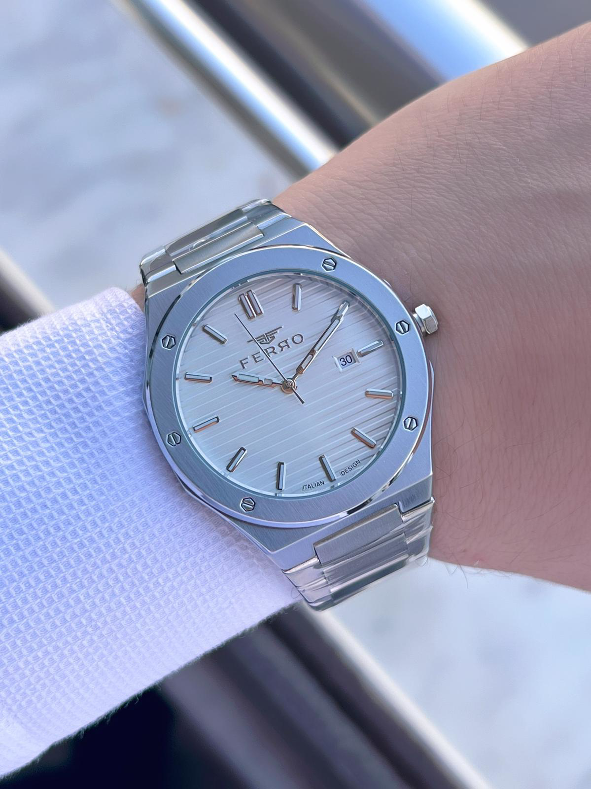 Ferro Çelik Kordon Nişan Ve Damat Saati Olarak ITALIAN DESIGN 3 A
