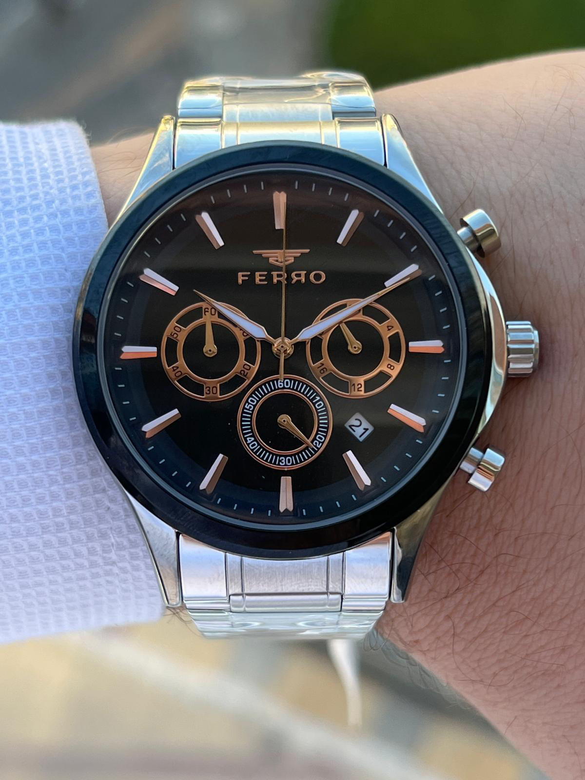 Ferro Çelik Kordon İç Fonksiyonları Aktif Chronograph 30 Mt Su Ge