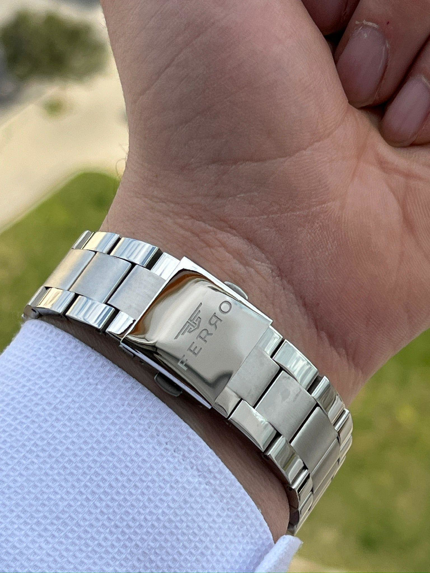 Ferro Çelik Kordon İç Fonksiyonları Aktif Chronograph 30 Mt Su Ge