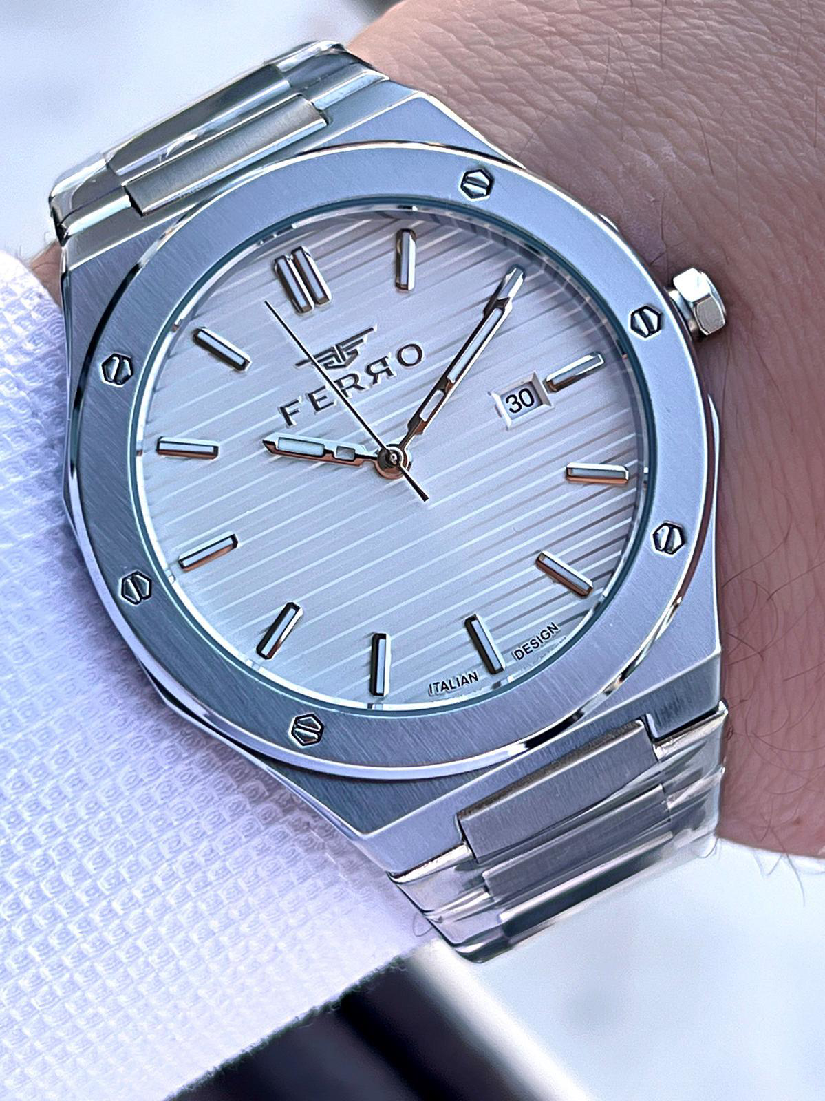 Ferro Çelik Kordon Nişan Ve Damat Saati Olarak ITALIAN DESIGN 3 A