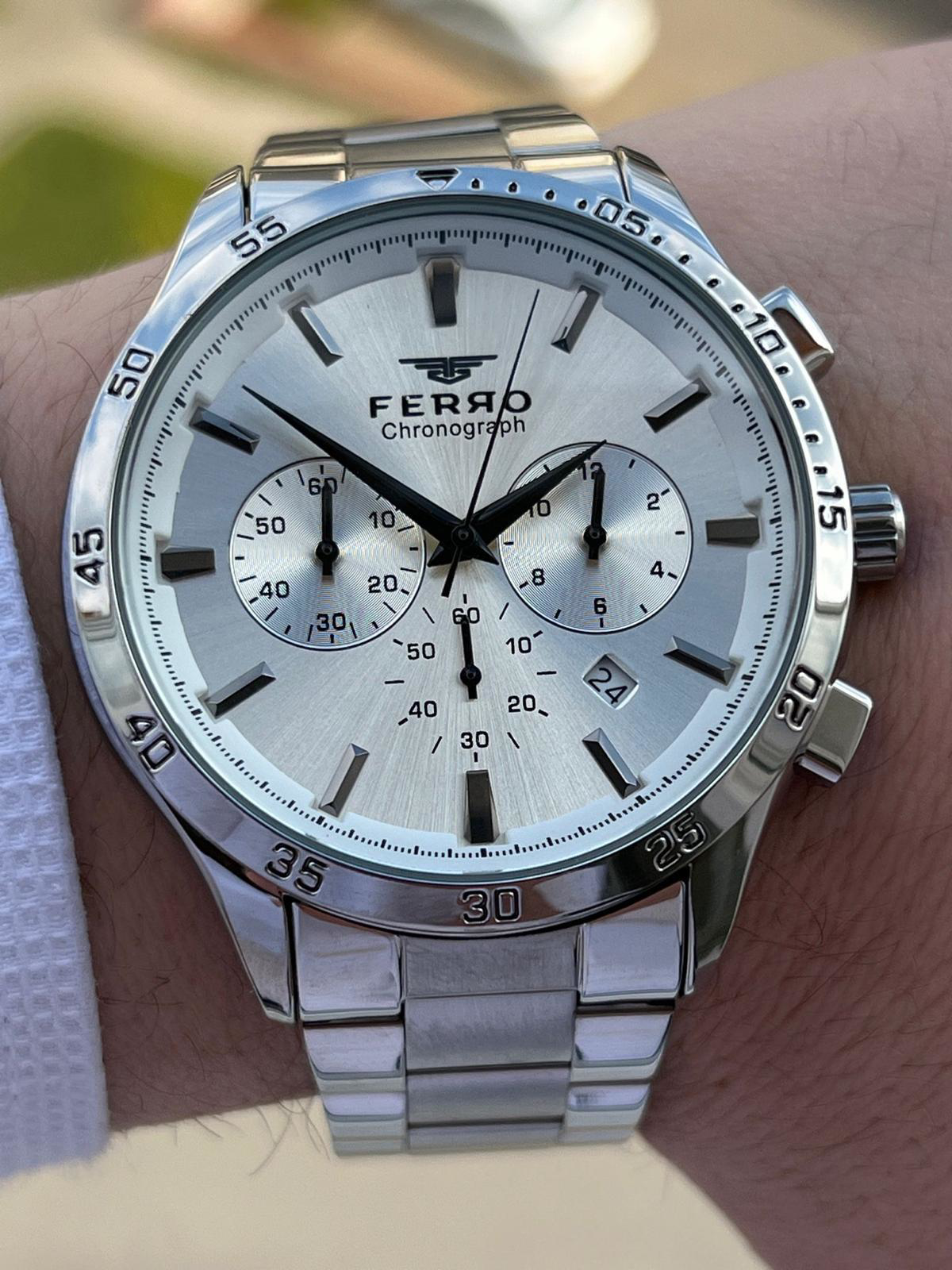Ferro Çelik Kordon İç Fonksiyonları Aktif Chronograph 30 Mt Su Ge